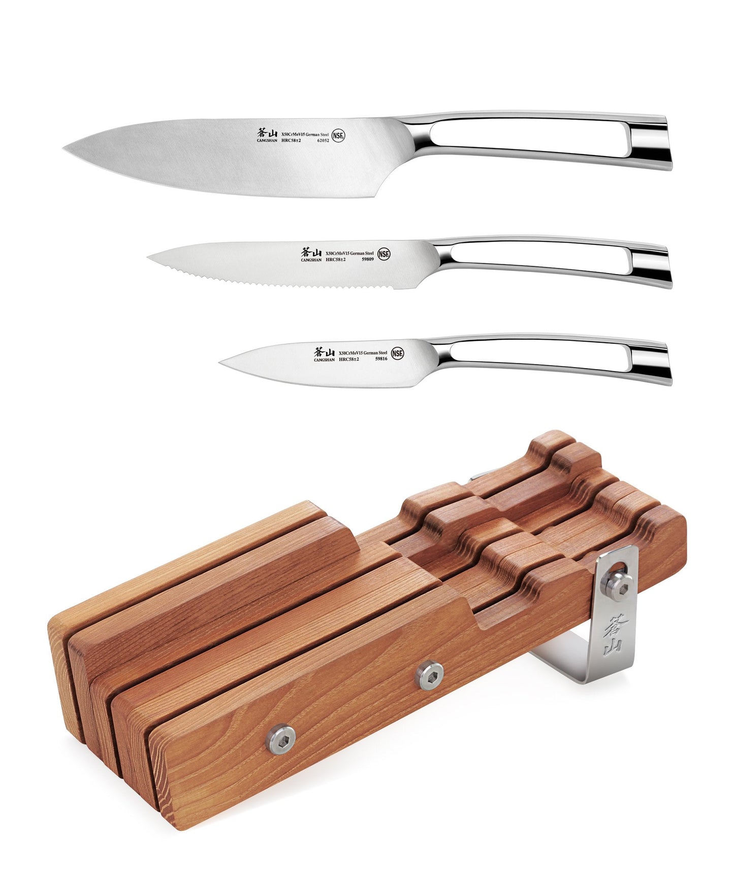 Cangshan N1 Series 61857 German Steel Forged 4-Piece Starter Knife Block Set