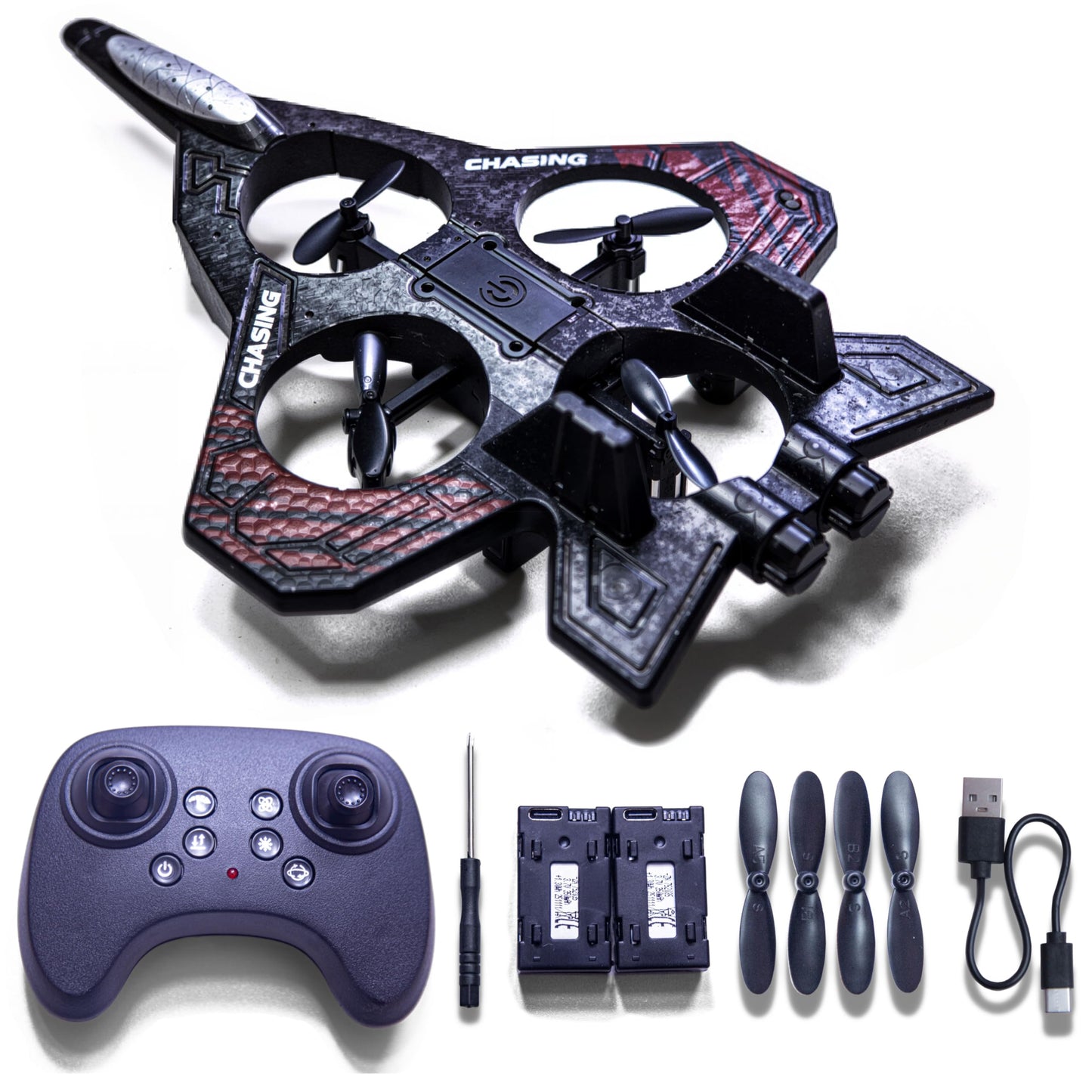 LIHBCAIYI Foam RC Airplane,Remote Control Planes with LED Lights Fighter Jet for Night Flights Outdoor 360° Flip & Spin Stunt Drone Toy for Beginner Adults