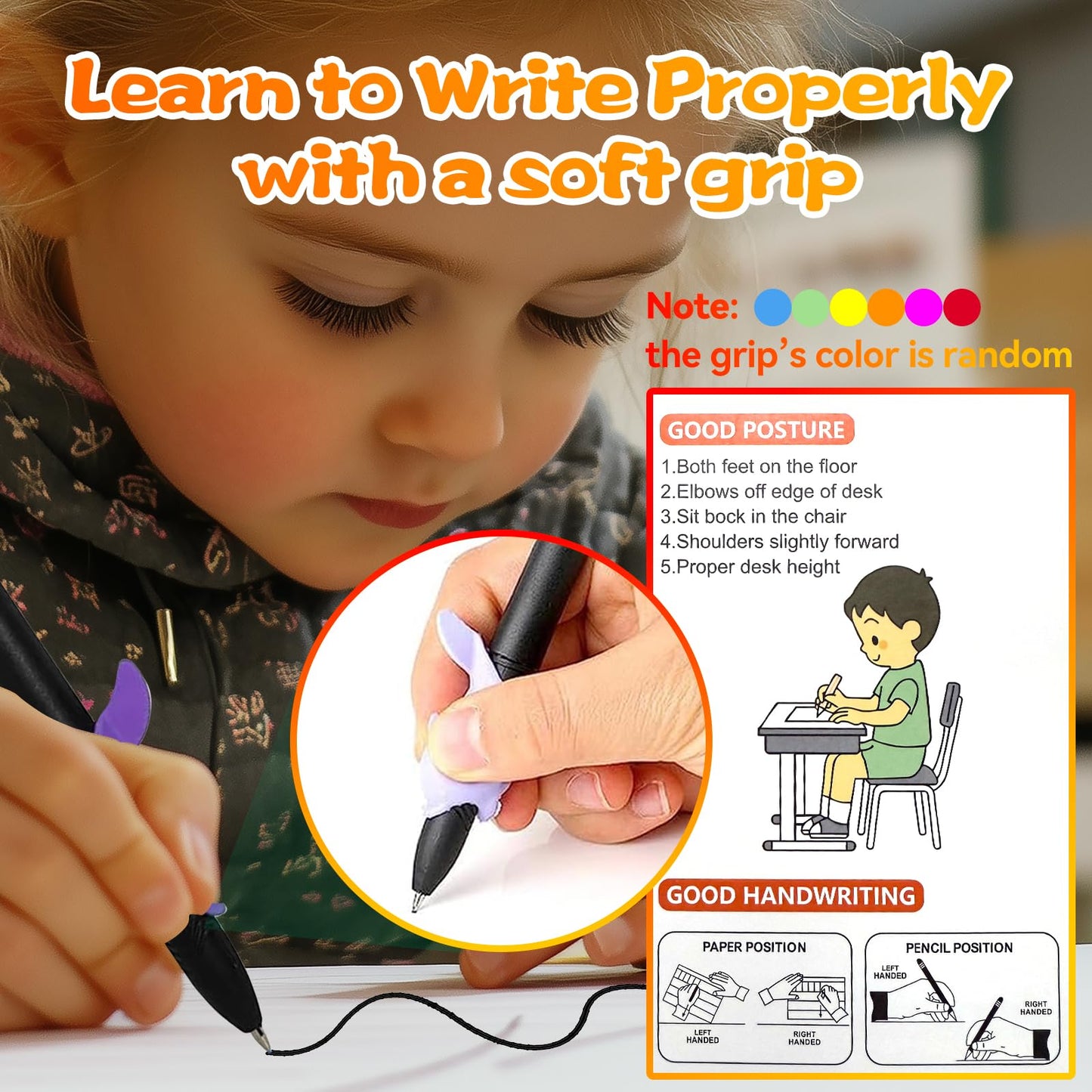 4 Magic Grooved Writing Practice for Kids - English Pre K Tracing Practice Book, Reusable Preschool Handwriting Workbooks Without Tears, 4-Theme Copybooks with Pen Refill for Age 3-10 (English, Small)