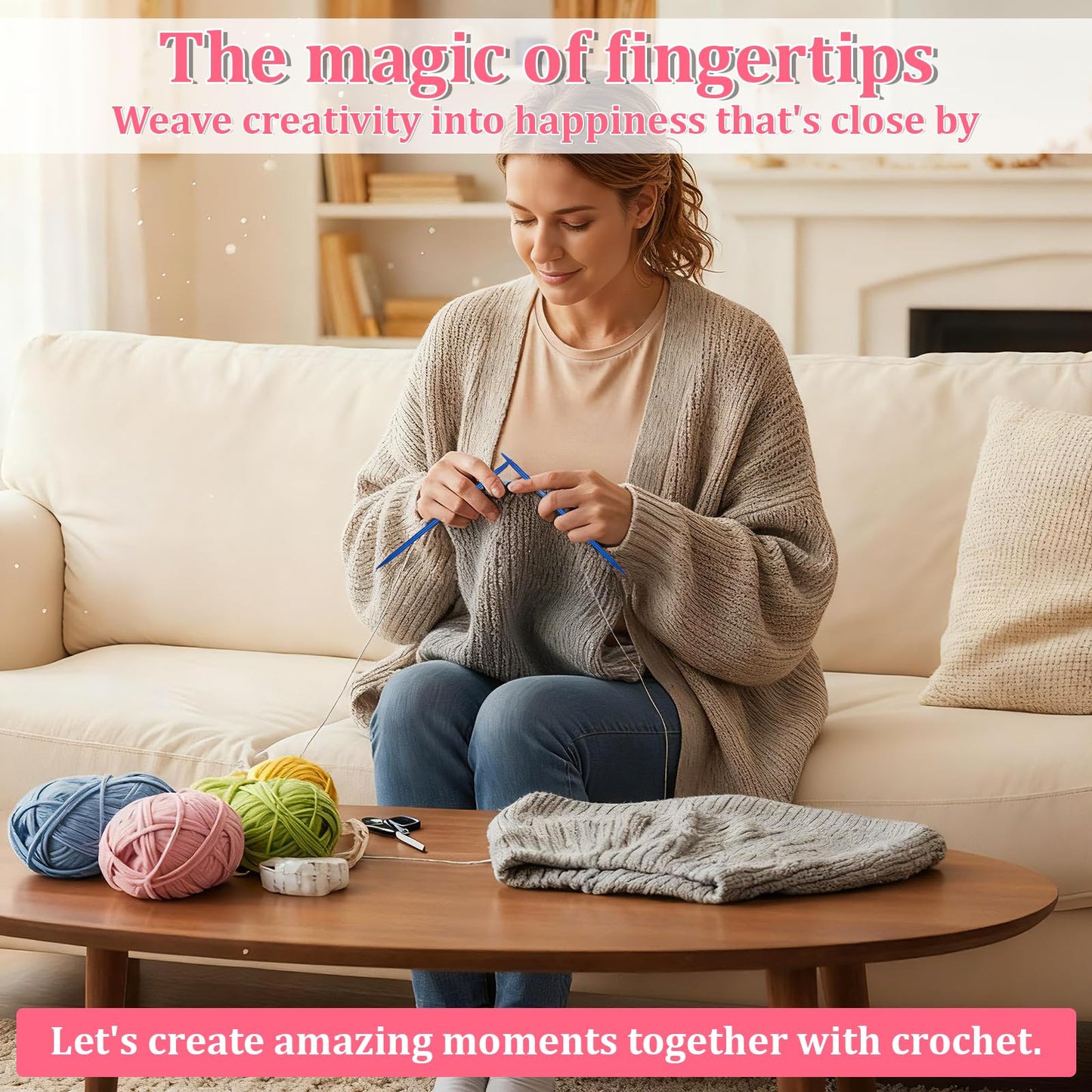 Oqqlin Double Point Knitting Needles Set, 55 Pcs 6 Inch Aluminum Knitting Needles 11 Size Multicolor Straight Knitted Needle for Beginner, Handmade, Sweaters, Scarves, Any Weave Yarn Projects