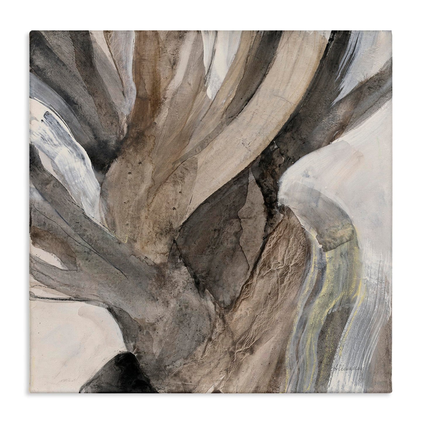 Stupell Industries Twisted Driftwood Abstract Tree Bark Brown Neutral, Design by Albena Hristova Canvas Wall Art, 30x30