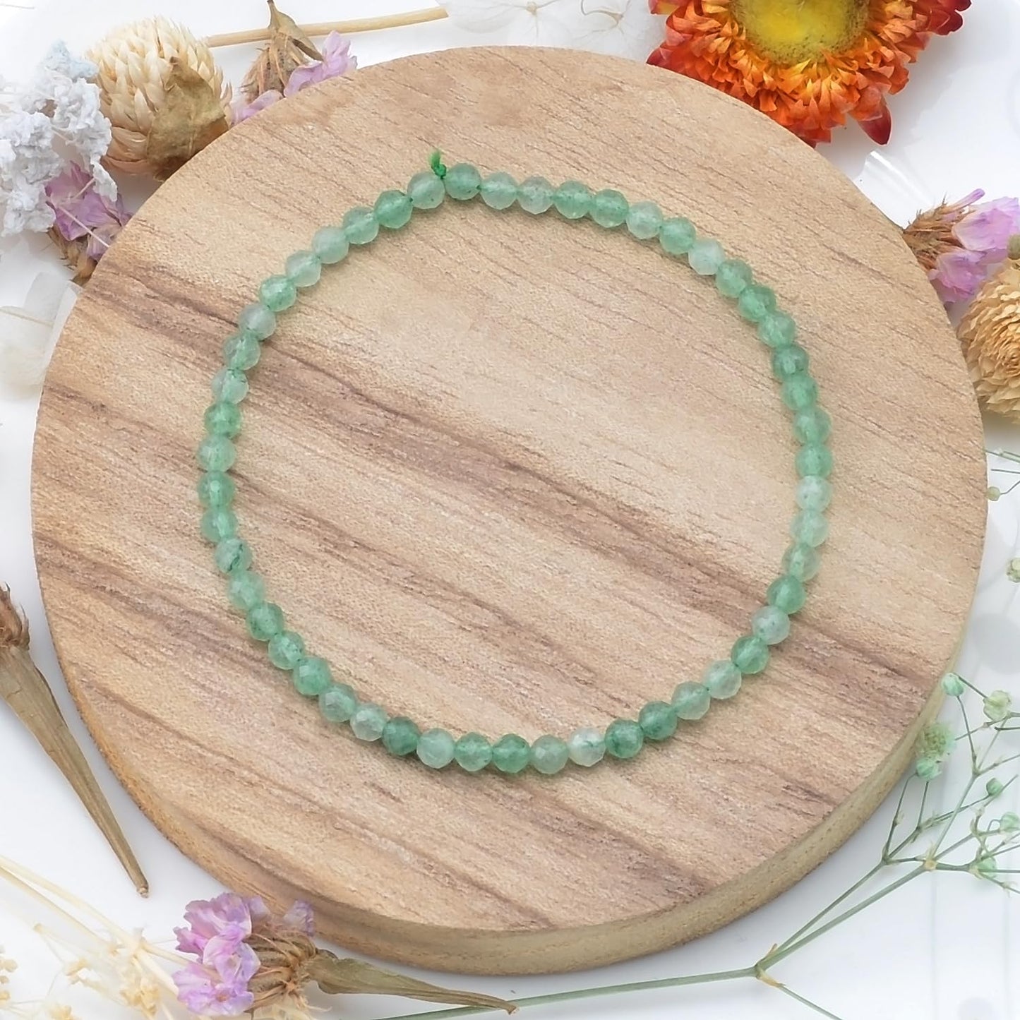 MASSIVE BEADS Natural Genuine Gemstone Beads Healing Crystal Chakra Reiki Jewelry Faceted Round Beads Bracelets (Green Aventurine, 3mm)