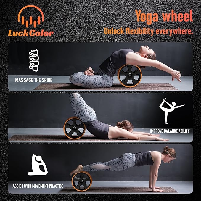 Back Roller, Back Wheel for Deep Tissue Massage,Yoga Wheel for Back Pain & Stretching, Comfy Deep Tissue Massage Roller for Back,Spine Alignment & Tension Relief