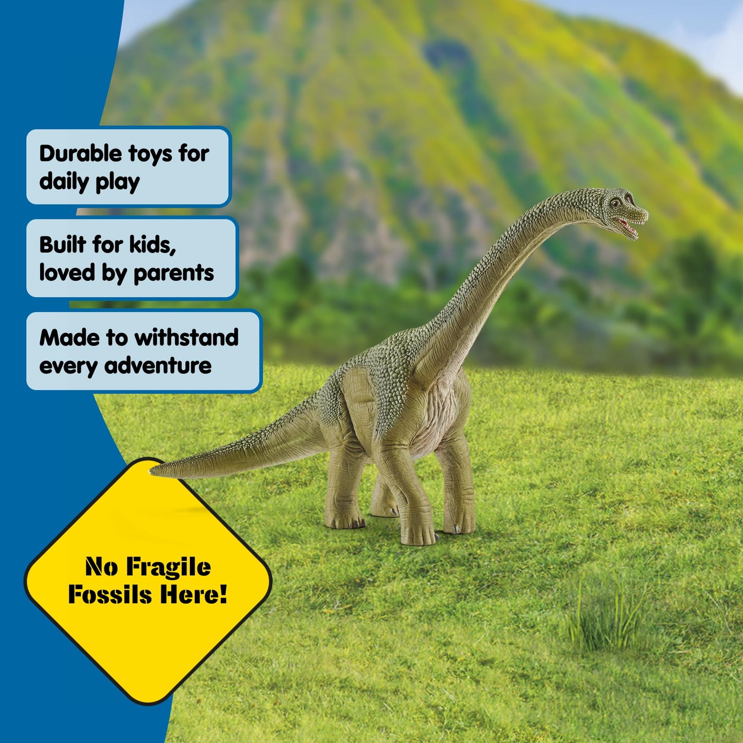 Schleich Dinosaurs - 9.5" Brachiosaurus - Realistic, Durable Green Dinosaur Toy - Educational Fun Long Neck Dino Figurine for Boys and Girls - Montessori Figures for Kids Ages 4+ | 14581