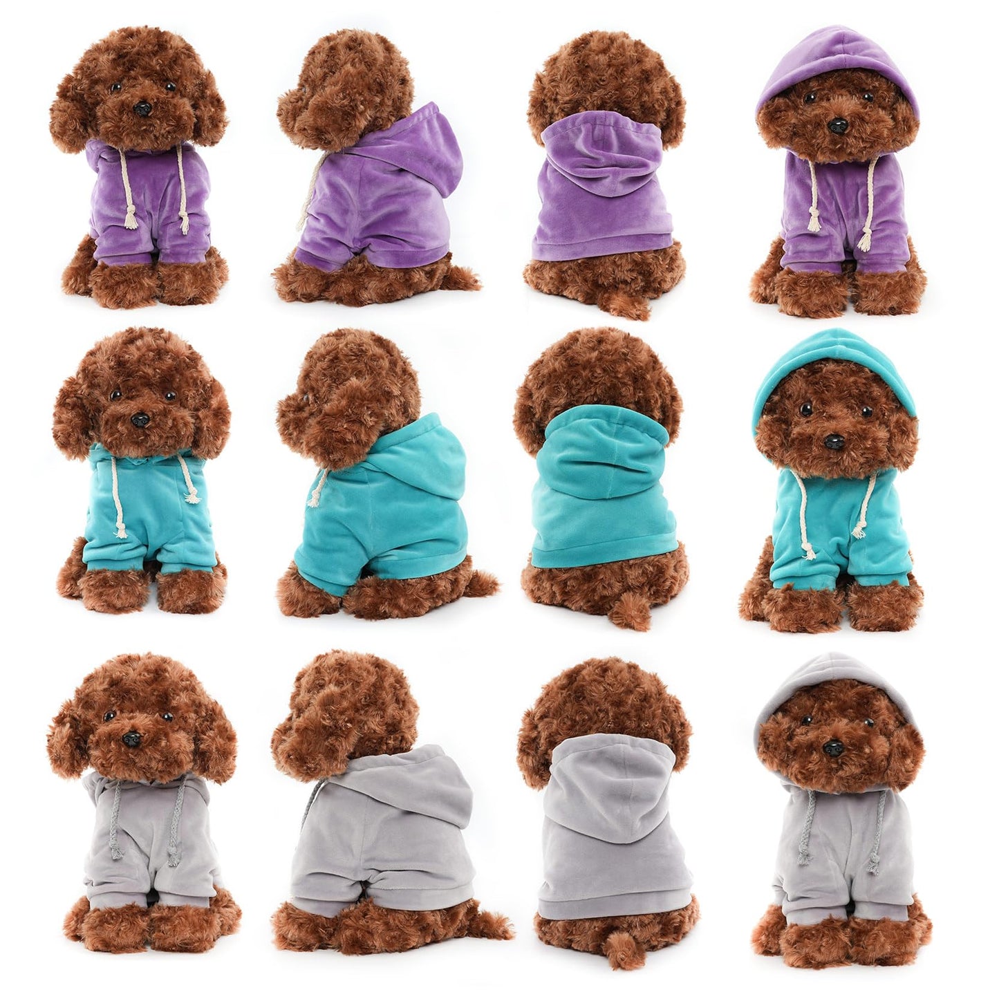 WEIGEDU Labradoodle Plush Toy, Fluffy Red Poodle Stuffed Animal with Clothes, 12.6" - Perfect for Kids, Babies, Birthday