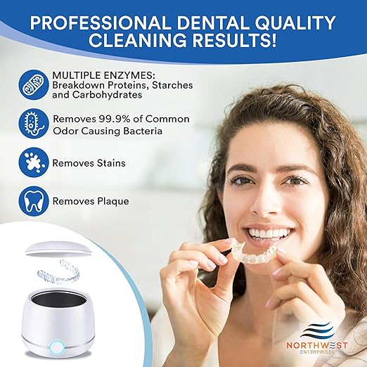 Ultrasonic Retainer Cleaner Solution Concentrate - Ultrasonic Denture Cleaner for Ultrasonic Machines - Cleans Mouthguards, Invisalign, and Nightguards - Odor, Stain and Discoloration Remover (16 oz)