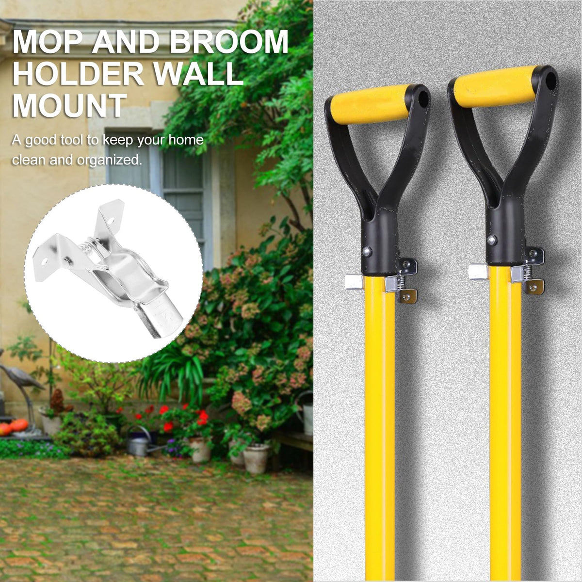 10pcs Heavy Duty Wall Broom Holder and Mop Organizer Set