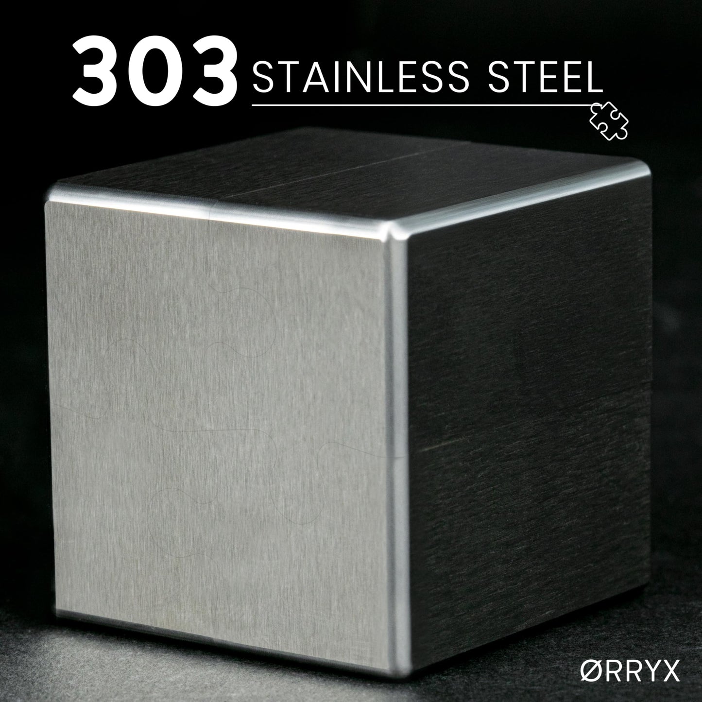 ØRRYX 1.5" Precision Metal Fidget Cube – Zero Tolerance Wire EDM Machined 303 Stainless Steel Puzzle, CNC Solid Build, Smooth Edges, Includes Microfiber Cloth, Desk Accessory & Stress Relief Gift
