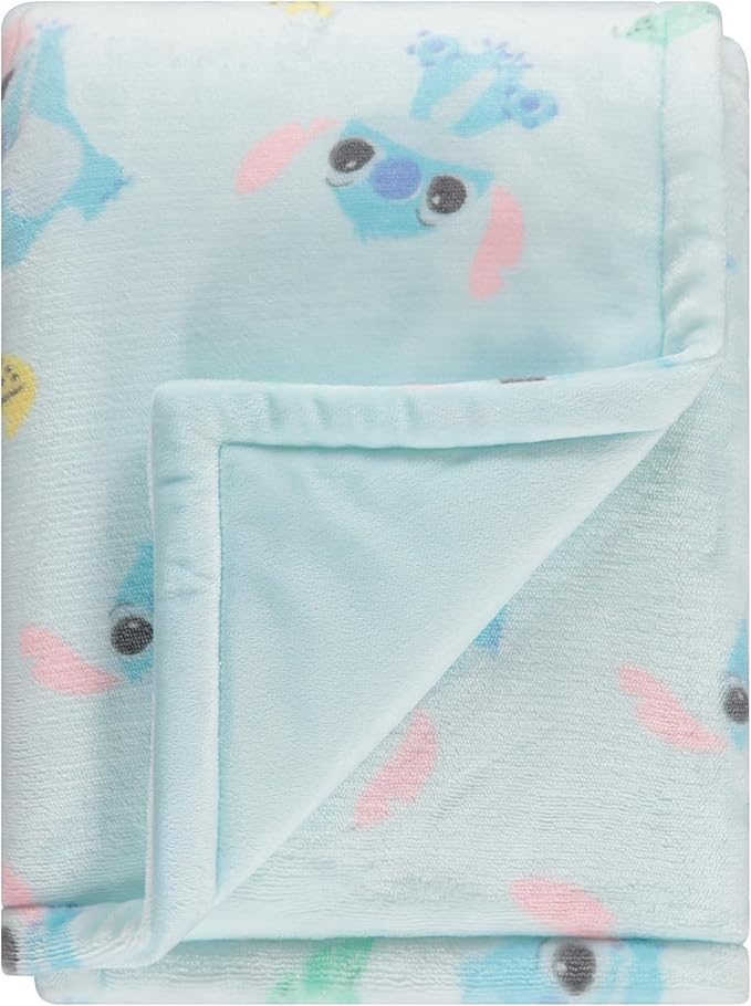Disney Mickey Mouse, Minnie Mouse, Winnie The Pooh, Lilo and Stitch 2-Ply Infant Blanket - Soft Fleece with Polyfill - Cozy and Warm Baby Blanket for Baby Boys and Girls, 30x40 Inches (Pack of 2)