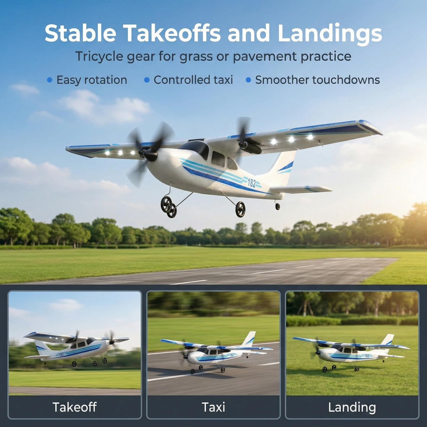 MATHSLICE RC Airplane,RC Plane, 2.4GHz 2 Channels RTF RC Aircraft with 3-Axis Gyro for Beginner Easy to Speedy Fly Glider Toys with 2 Extra Batteries [ 3 Batteries ]