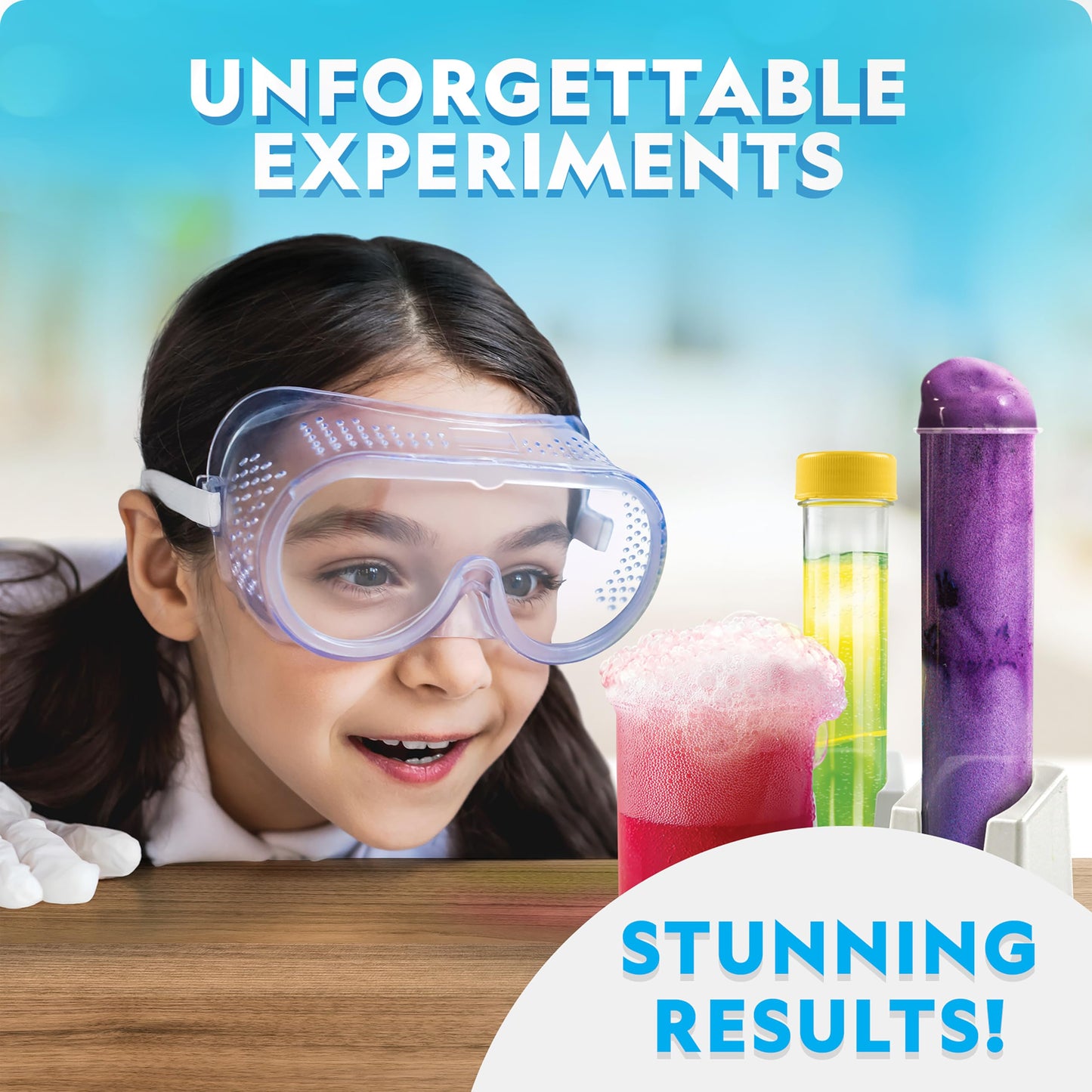 Blue Marble National Geographic Stunning Chemistry Set - Mega Science Kit with 45 Easy Experiments- Make a Volcano and Launch a Rocket, STEM Projects for Kids Ages 8-12, Science Toys