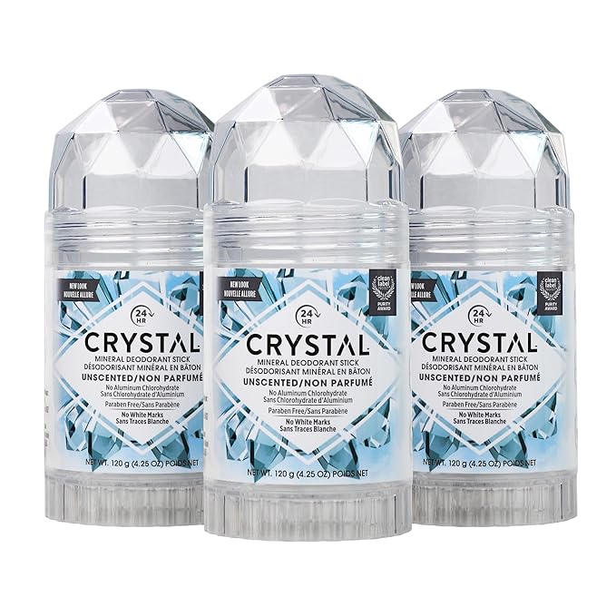 Crystal Mineral Deodorant Stick, Unscented 4.25 oz (Pack of 3)