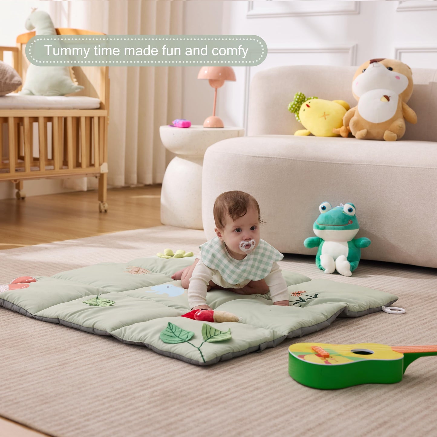 UTEX Premium 9-in-1 Tummy Time Mat, Baby Play Mat, Soft Sensory Mat for Infants, Newborn Essentials Gift