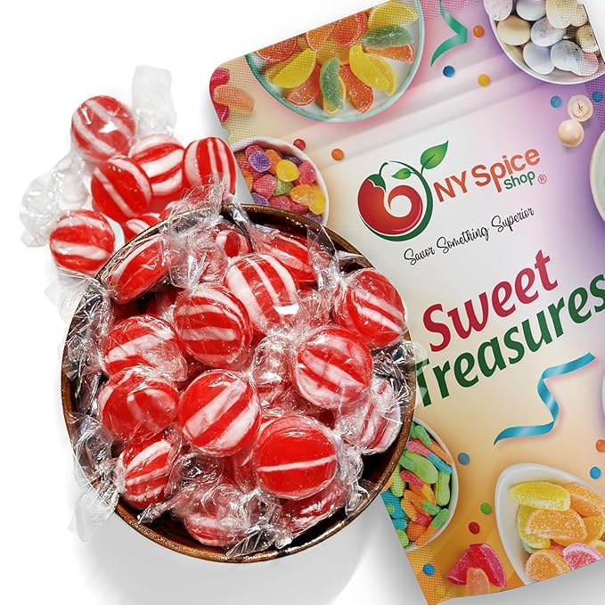 NY Spice Shop Cinnamon Candy - 2 Pound Cinnamon Discs Hard Candy - Cinnamons Bulk Hard Candy - Red Hot Cinnamon Candy Disks for Party Decorations