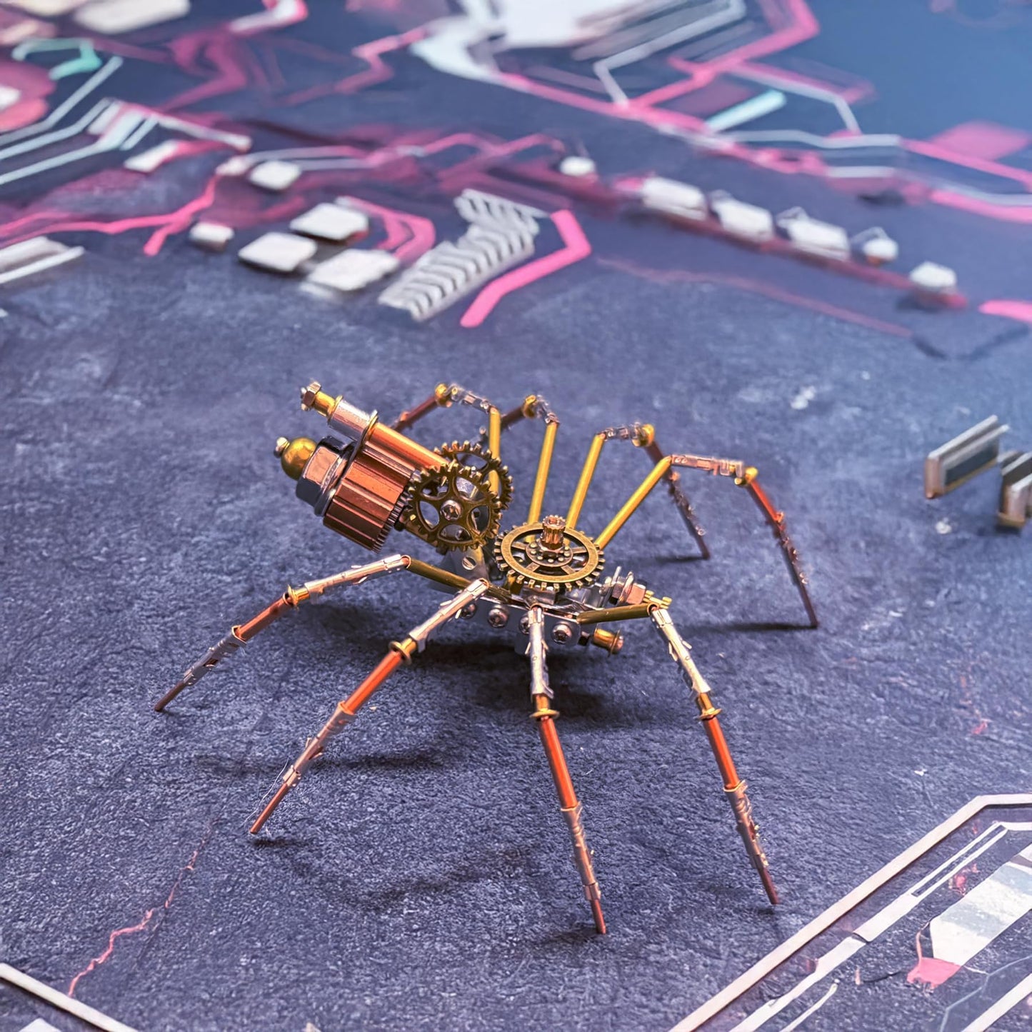 Mechanical Insect Bug Spider Sculpture, Metal Model Kits, Adult Hobby Kits for Men,Arts & Crafts,DIY Projects Metal Building Mens Birthday Gift, Fun (Mechanical Spider C)