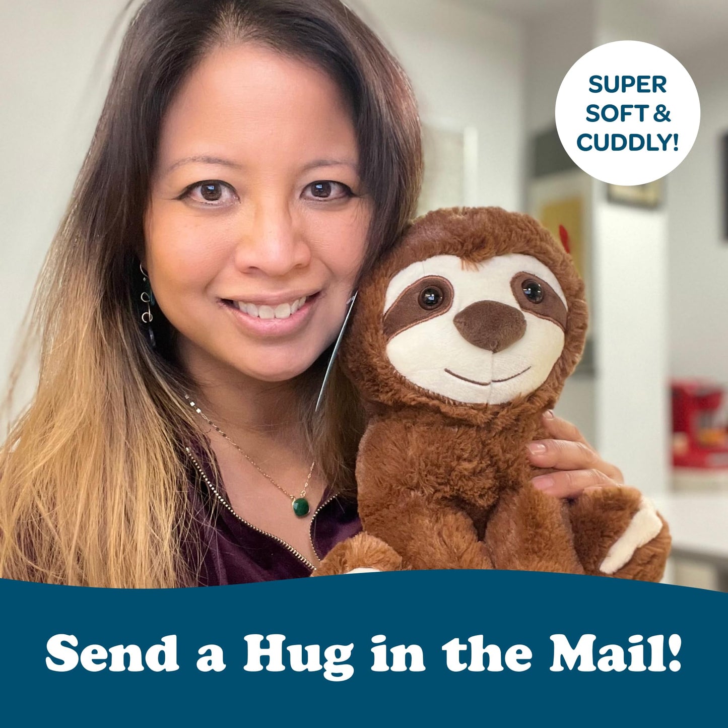 SendAFriend Sam The Sloth Stuffed Animal Care Package, Someone Loves You Box, Great Gift for Any Reason (Love You Notecard)