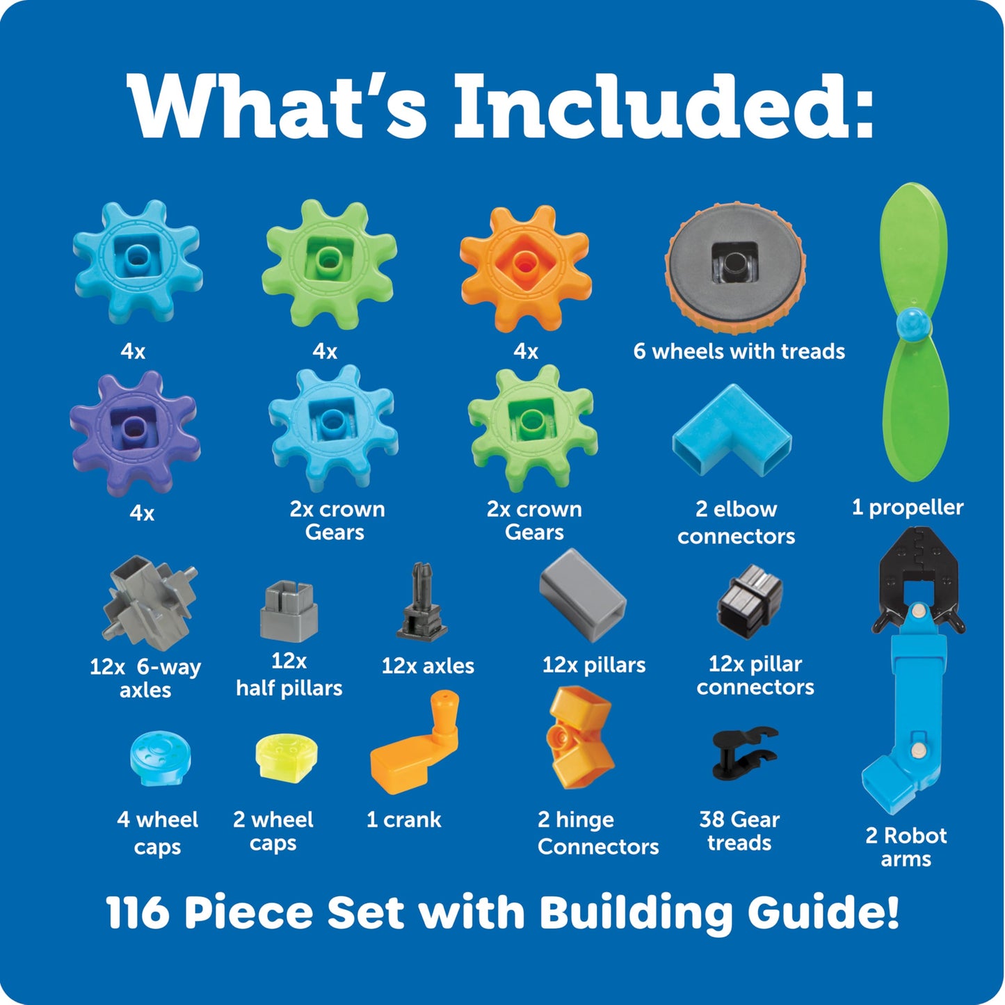 Learning Resources Gears Gears Gears Robots In Motion - Building Toys, STEM Activities, Fine Motor Skills, Toddler Construction Explorer Kit, Kindergarten Science, Boys and Girls Gifts