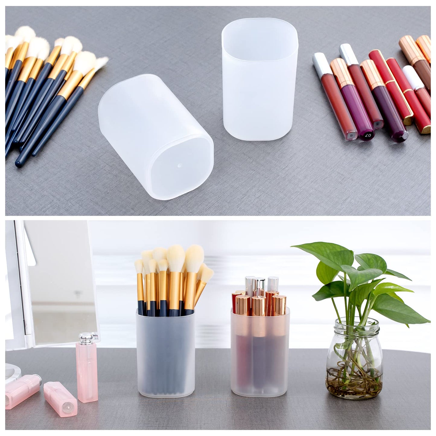OCHEAL Makeup Organizer Case Set: Stackable Clear Vanity Storage - Multi-size Holder for Makeup, Jewelry, Toiletries