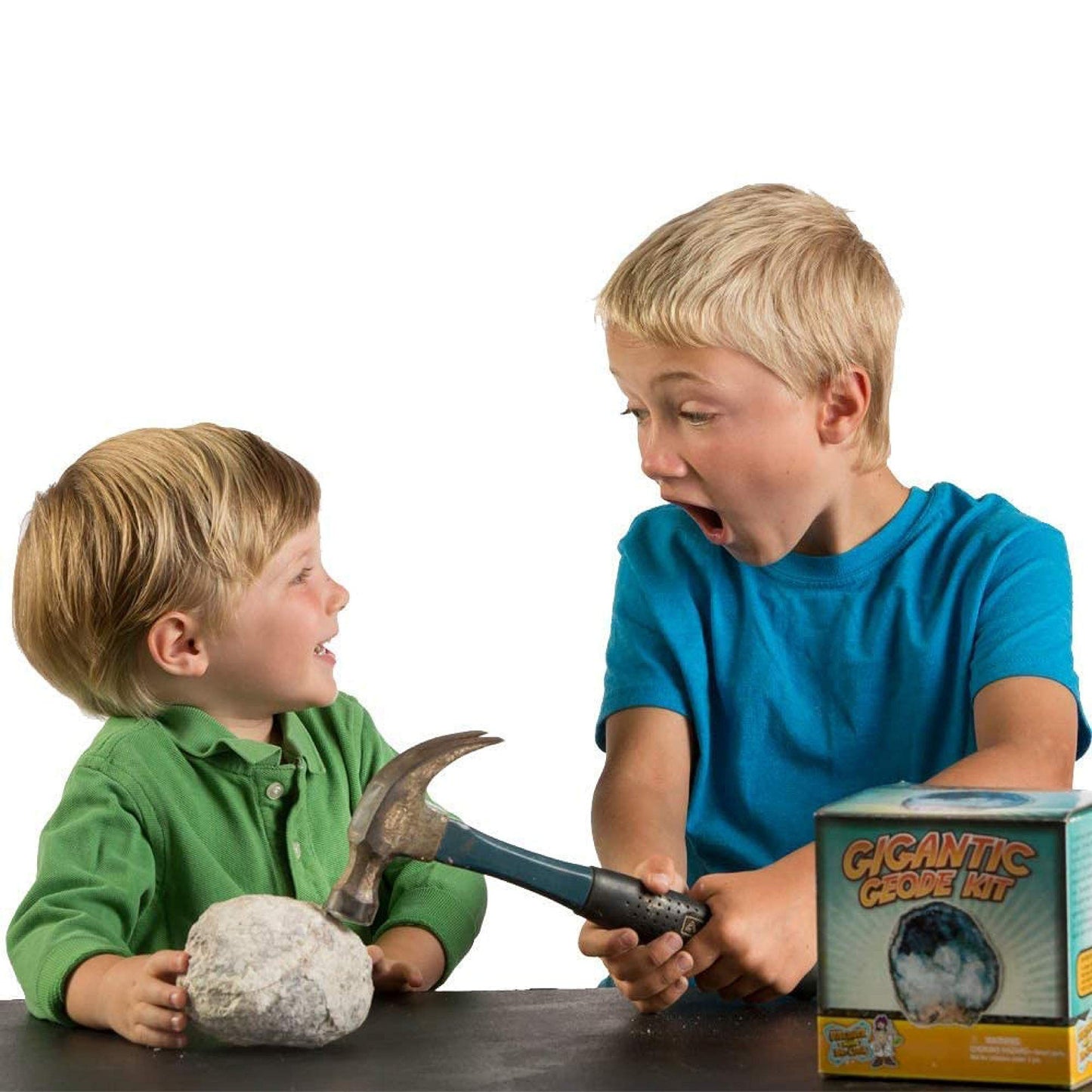Blue Marble Break Open A Gigantic Geode – Break Your Own Large Geode with Crystals, Earth Science Kit for Kids to Learn Geology, Gifts for Rock Collectors, Cool Rocks for Boys and Girls