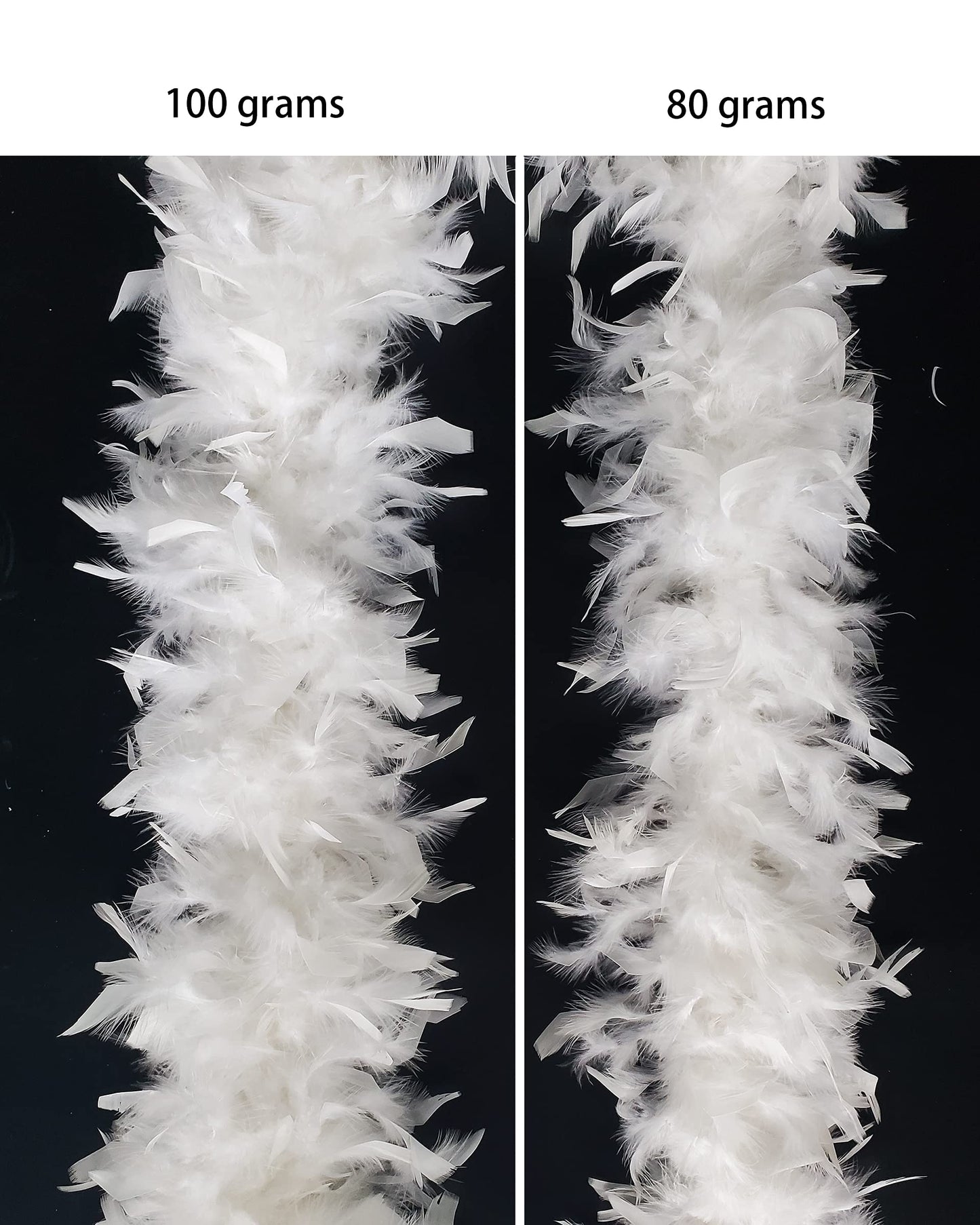 2 Yards 80g Turkey Chandelle Feather Boa for DIY Craft,Party Dancing Dress Up, Halloween Decoration-White