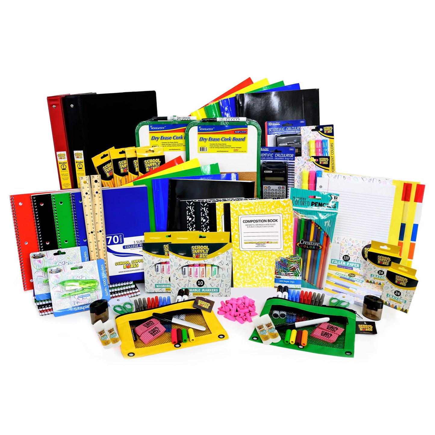 Mega Back to School Bundle | 1 Box - 474 Pieces per Box | School Supply Boxes - Back to School Essentials | Includes All of Your Back to School Needs for Students & Teachers