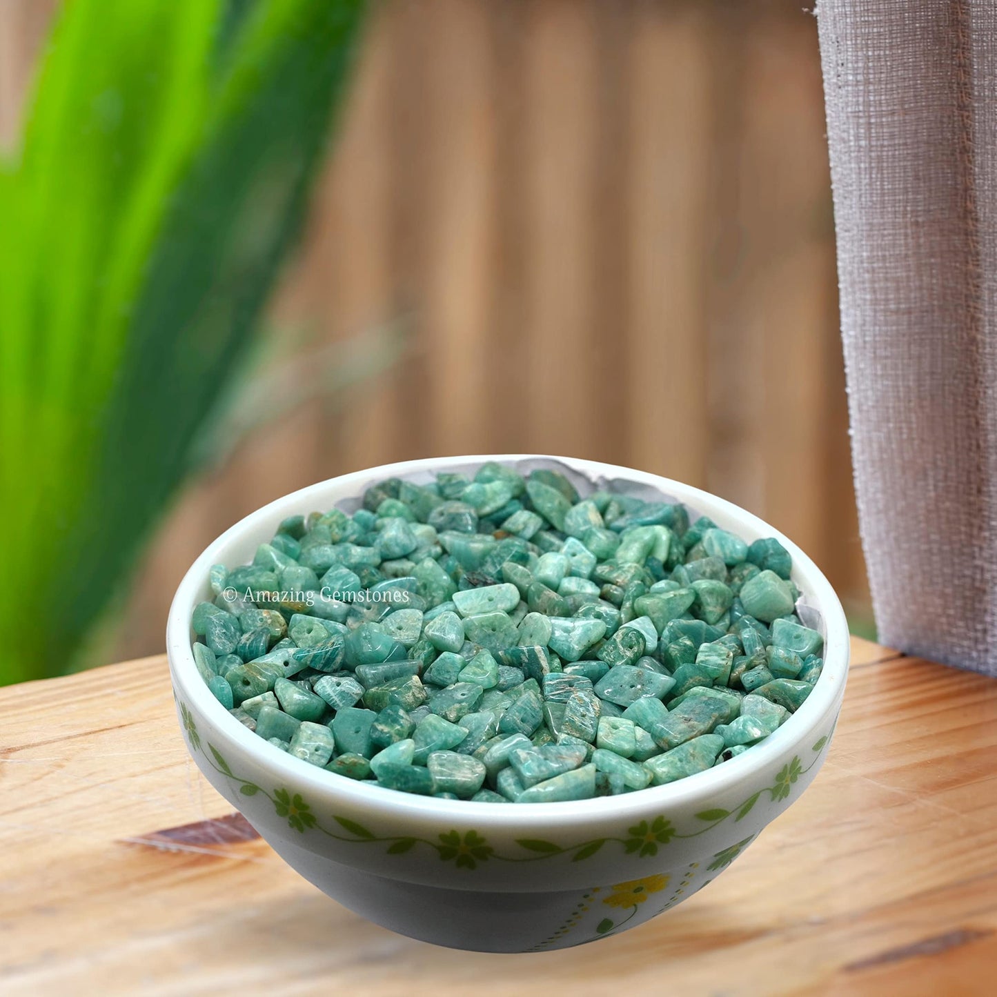 Amazonite Pre Drilled Natural Crystals Crushed Chips Beads for Jewelry Making, DIY Handmade Healing Crystals (25 Inch Strand)