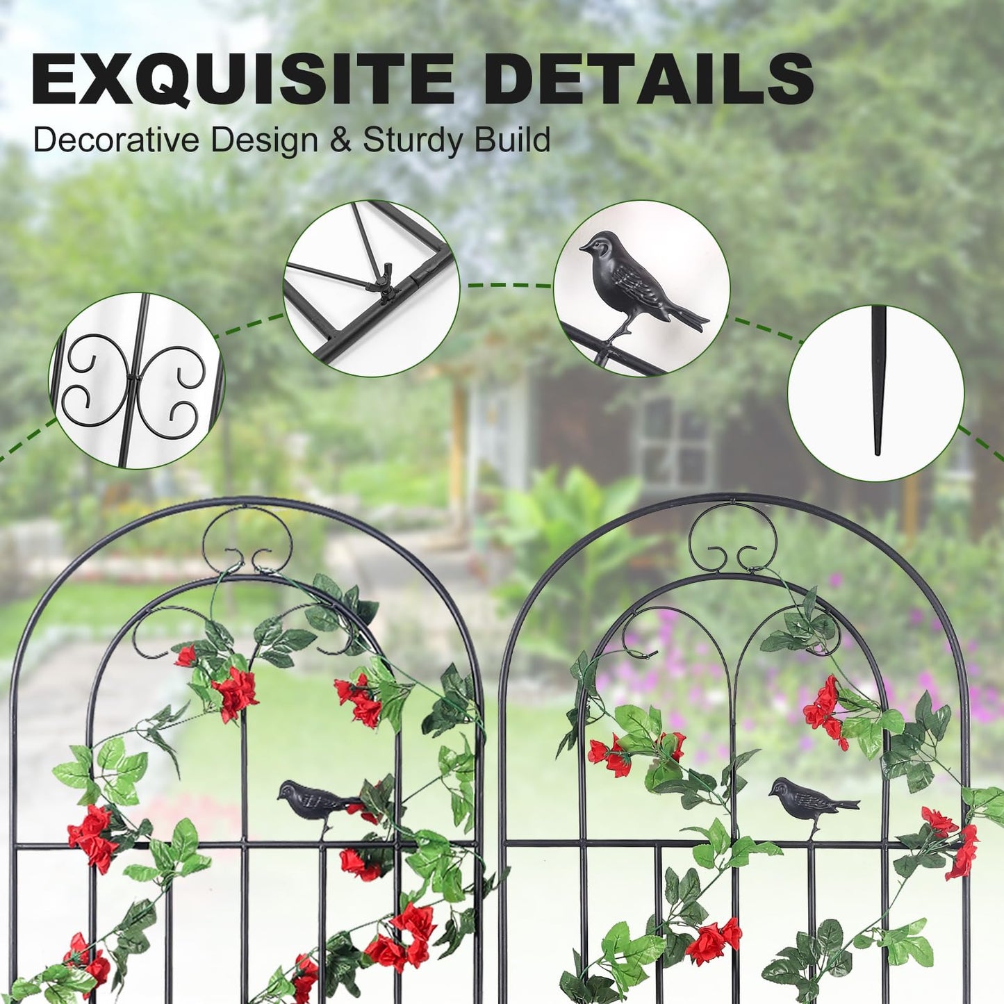 Macteyia 2 Pack 70.8" H x 19.7" W Metal Garden Trellis with Black Coating, Wire Lattice Grid Panel for Climbing Plants Outdoor Roses Vine Cucumbers Vegetables Flower Support (70.8" H, 2 Pack)