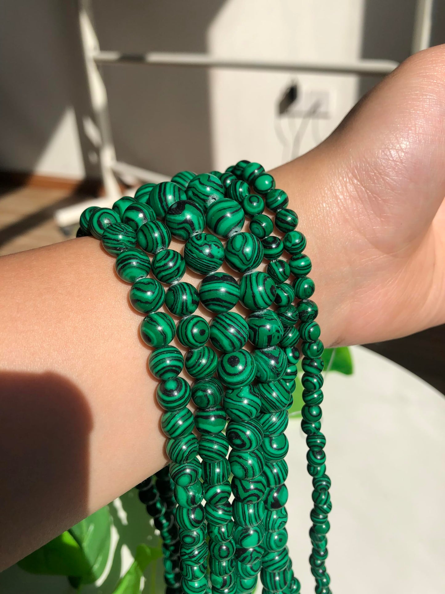 6mm Glossy Malachite Natural Stone Beads Round Loose Beads for Jewelry Making Yochus DIY Beads Bracelet Necklace