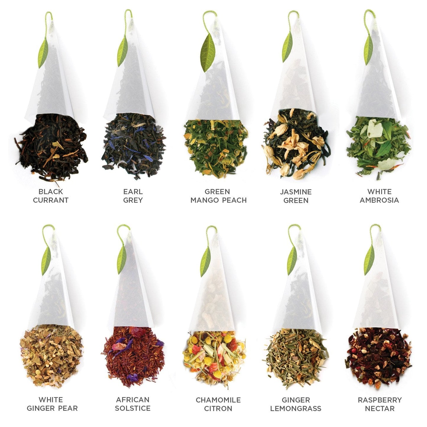 Tea Forte Premium Presentation Box Gift Set Sampler, 20 Count, Assorted Blends Individually Wrapped Handcrafted Pyramid Infuser Bags, Assorted Classic Tea