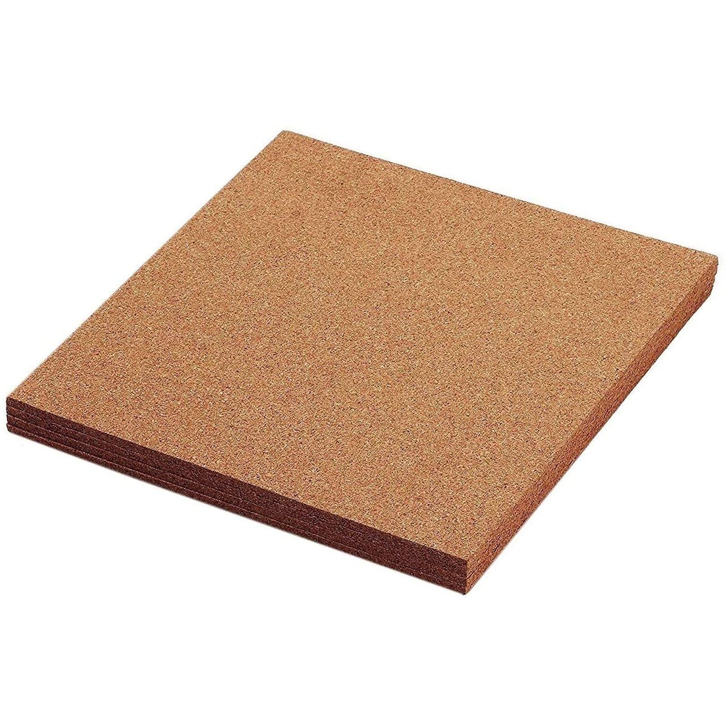 Juvale Cork Board Tiles - 12 x 12 in, 1/4 in Thick, 4-Pack Brown Square - Corkboard for Office & Bulletin Boards for Walls - Crafts, Coasters & Trivets