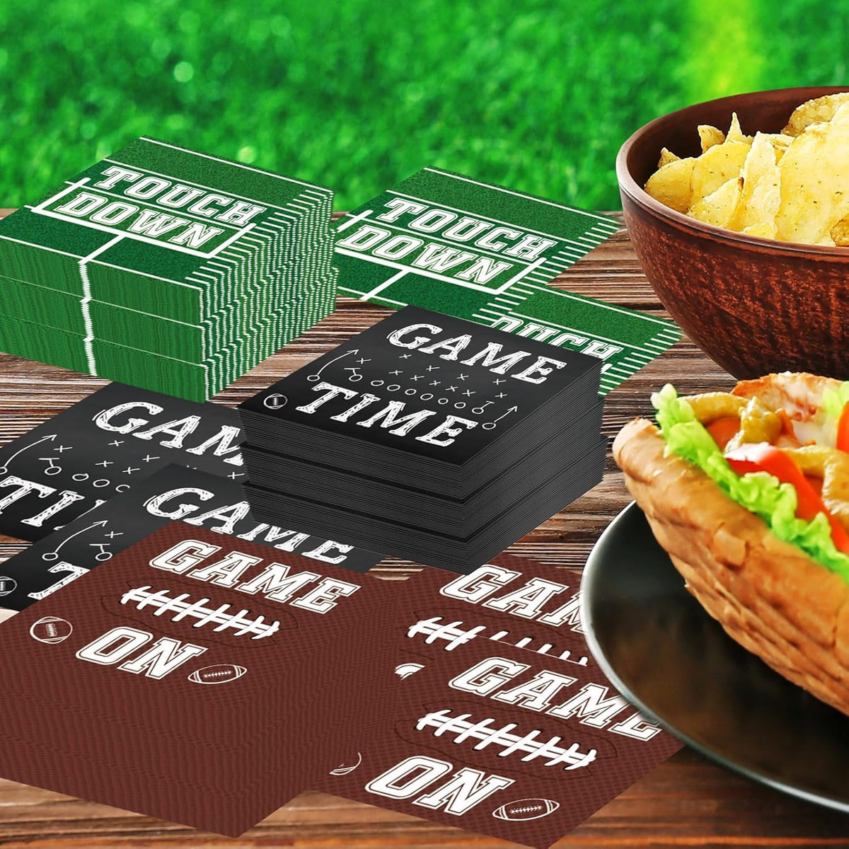 Qyeahkj 120pcs Football Party Napkins Supplies Disposable Football Birthday Paper Napkins Set Decorations for Sport Events Game Time Tailgate Touchdown Party Favors, 3 Design