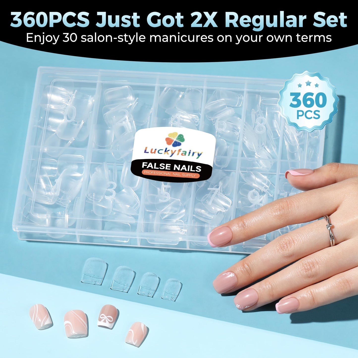 Extra Short Square Nail Tips: XS Short Nail Tips 360PCS Fake Nails 12 Sizes Soft Gel Pre-Shaped Acrylic Clear Square Press on Nails Tips for Nail Extension Home DIY Salon