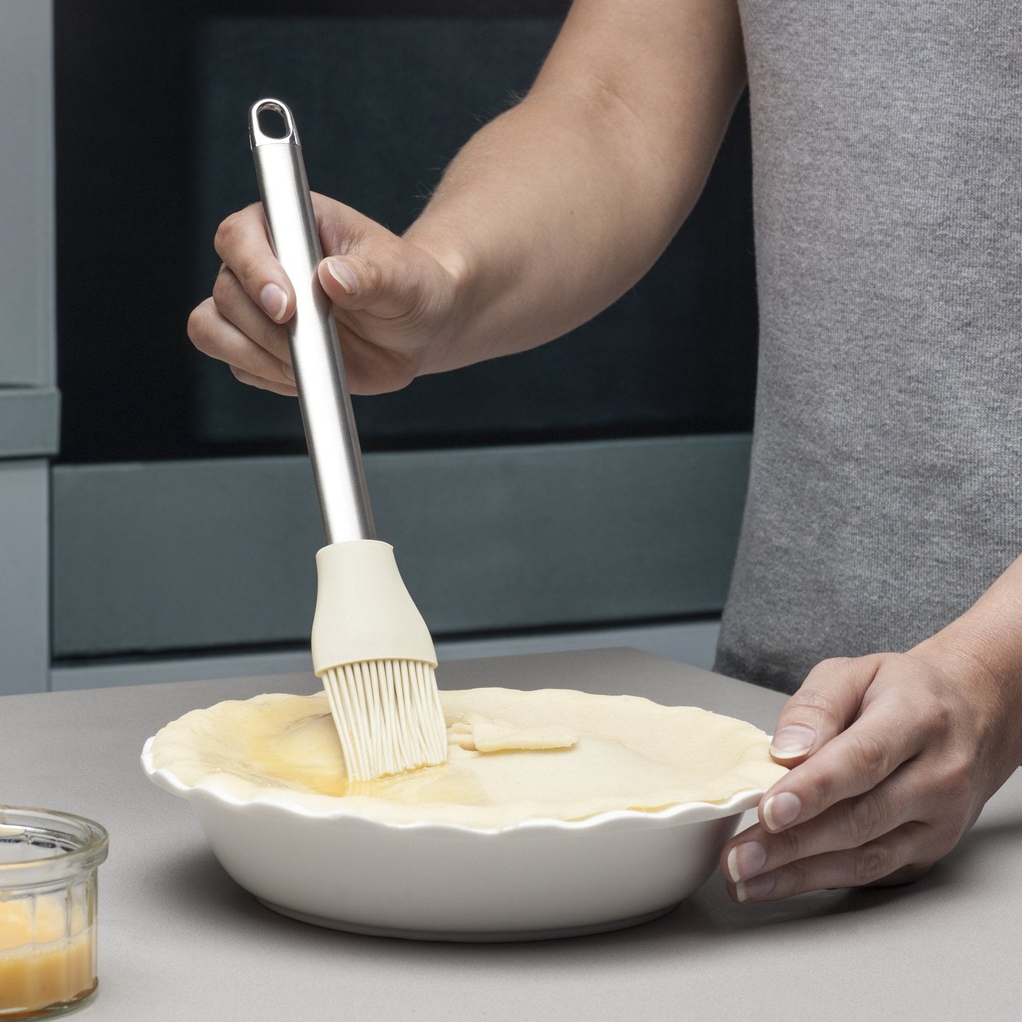 Zeal Pastry Basting Brush with Stainless Steel Handle, Silicone, Cream, 26 x 4 x 1.5 cm