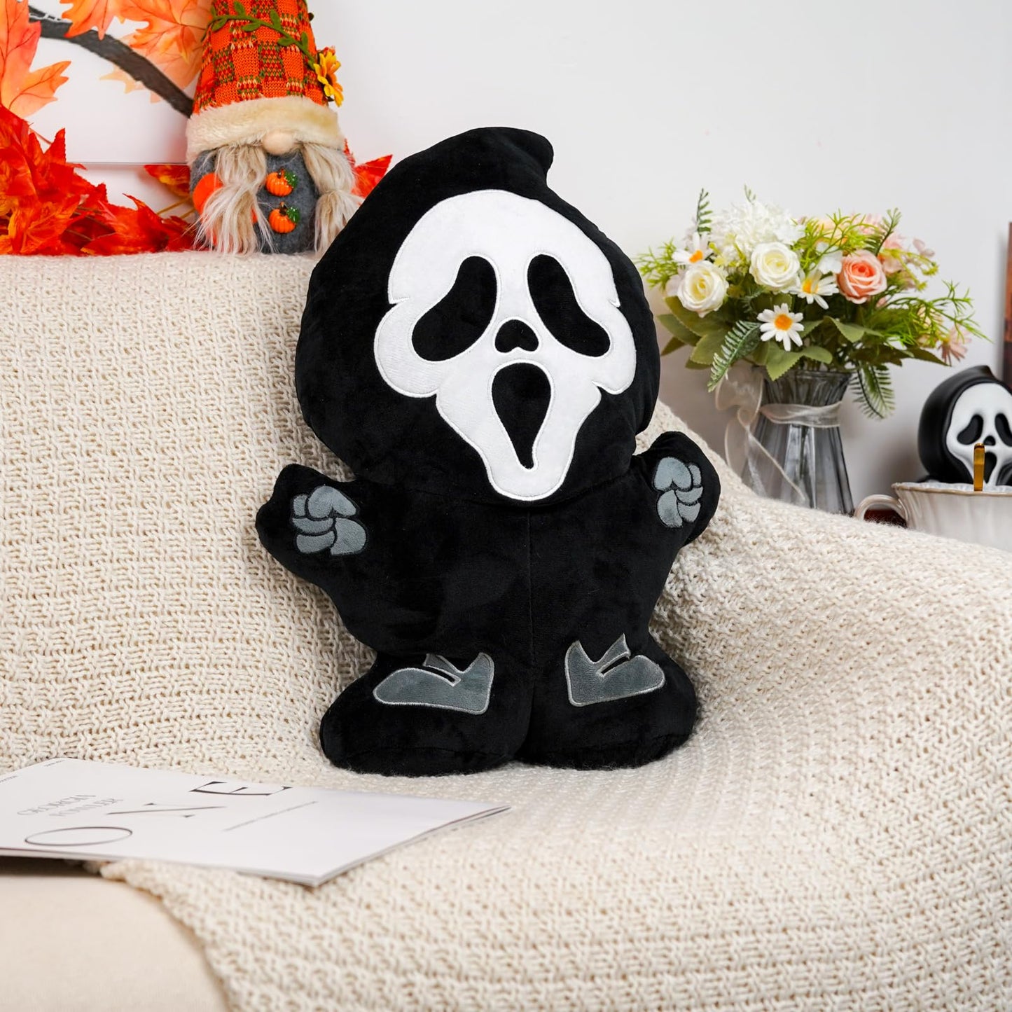 GAGEC Halloween Ghost Pillow Funny Spooky Ghost Throw Pillows 15.8 Inch Halloween Home Sofa Decorations Horror Decor for Friends Family