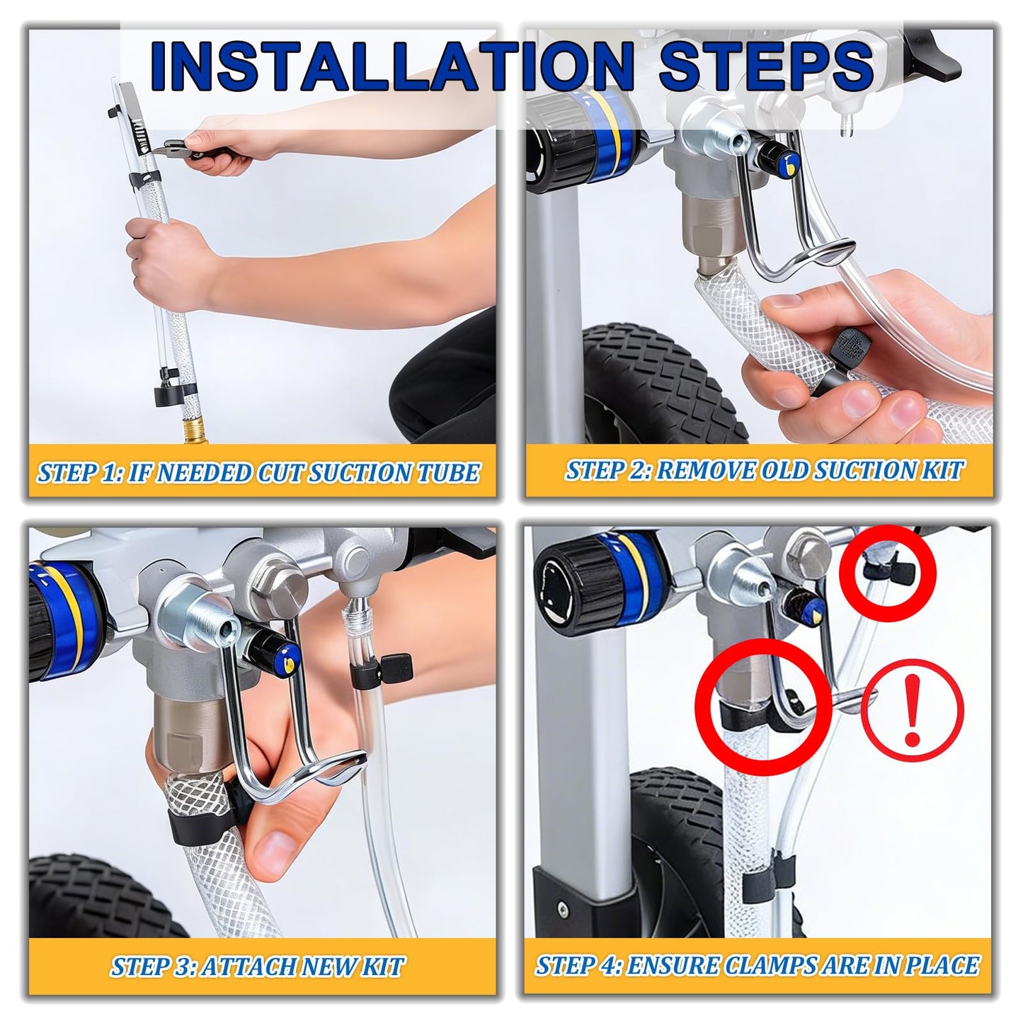 ZVJV Premium Suction Tube Kit for Graco Magnum Project Painter Plus X5 X7 ProX17 ProX19 Stand/Cart Airless Paint Sprayer