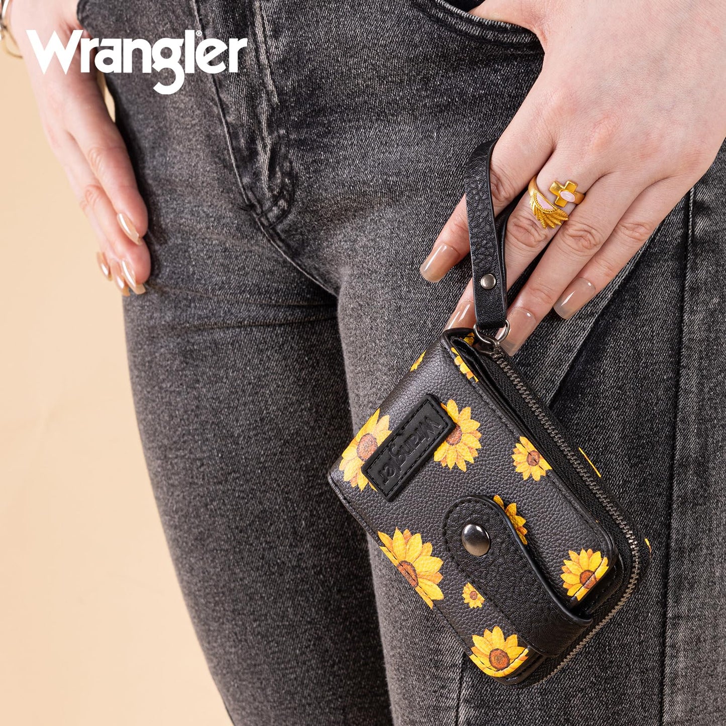 Montana West X Wrangler Wallet Women Small Credit Card Holder with Rfid Blocking Zip Credit Card Case,Compact & Easy to Carry Gifts for Women