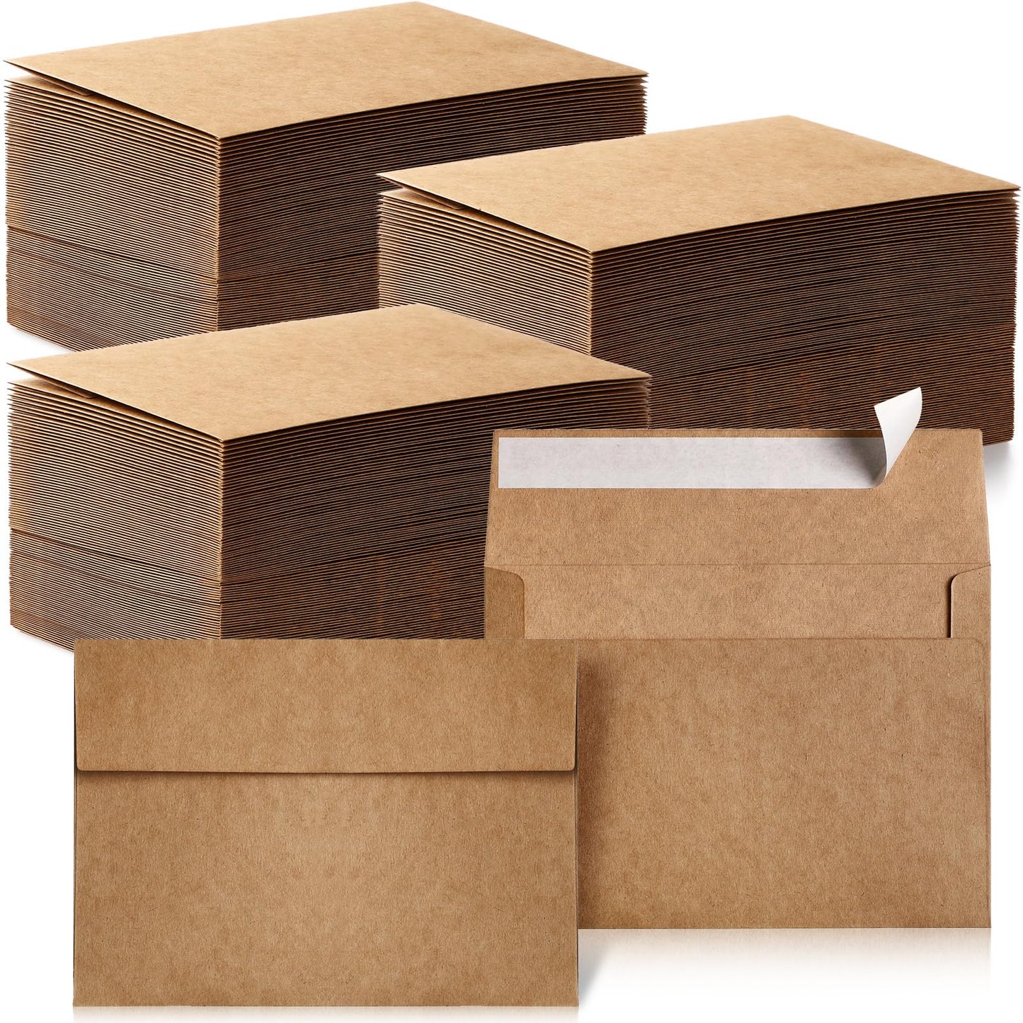 Fainne 800 Pack Brown Envelopes Bulk, Kraft Envelopes for Invitation, 120 GSM Gift Card for Office, Gift, Party, Baby Shower, Wedding (A6,4.75 x 6.5")