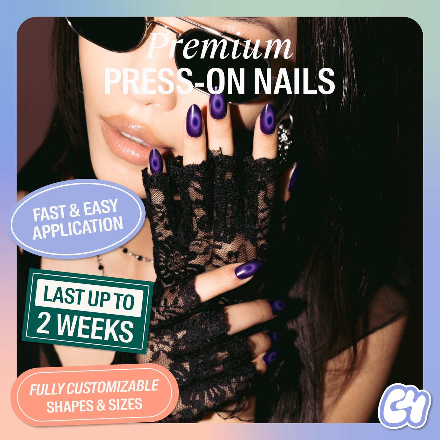 Chillhouse Chill Tips Signatures Press On Nails Kit, Szn of the Witch - 30 Nail Shapes & Sizes, Dual-Sided Buffer & File, Cuticle Stick & Glue - Long-Lasting Nail Art Manicures