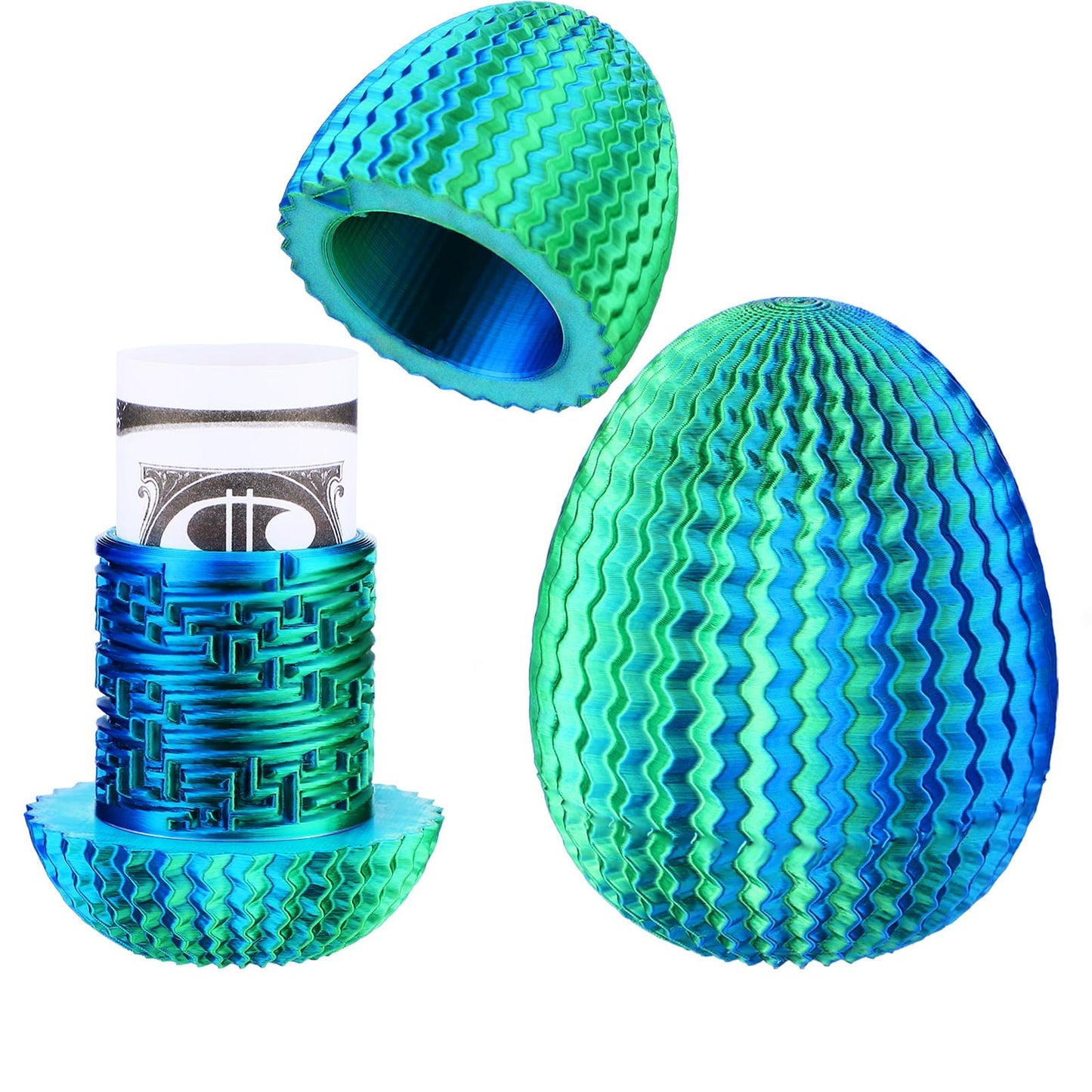 JolliLudo 2 Pcs Easter Egg Puzzle Box Money Puzzle Box for Cash Gift with Hidden Compartments Present for Easter Birthdays & Special Occasions 2026 Creative Gift Ideas (Green)