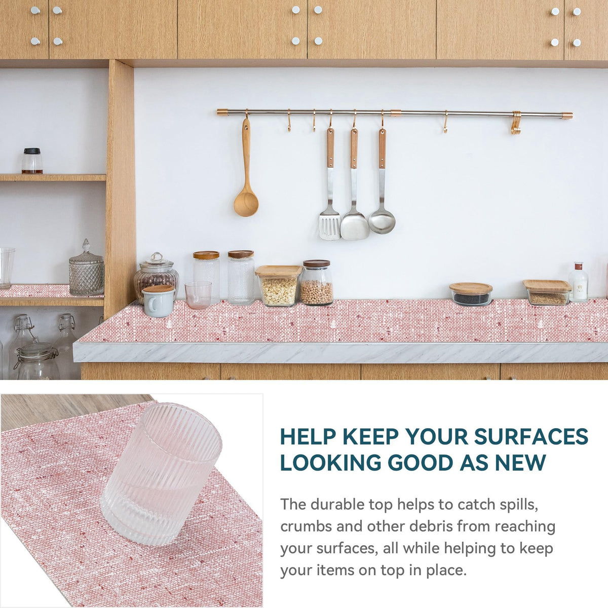 10Rolls 20" W x 72" L Grip Shelf Liner Cupboard Liner Shelving Paper for Cabinets and Drawers Pantry Shelf Liners for Kitchen Cabinets Non