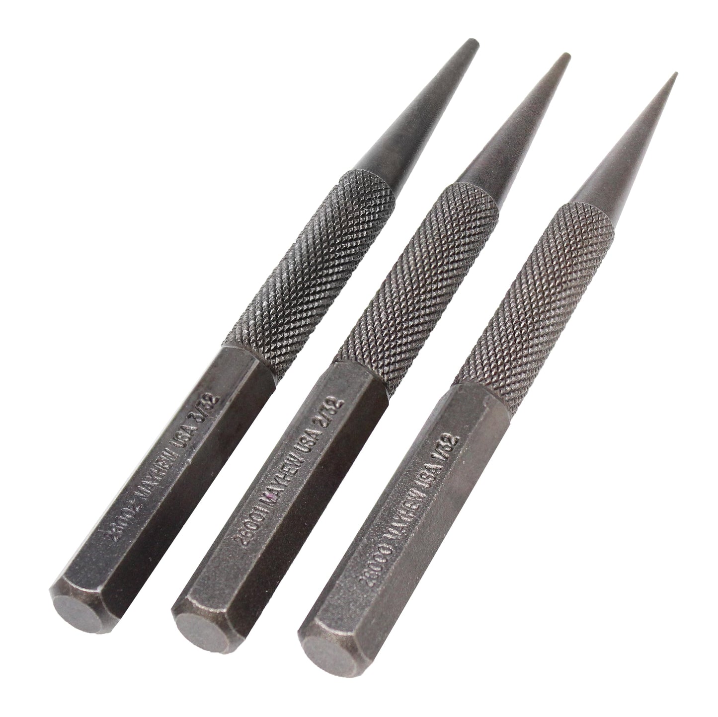 Mayhew 47502 1-2-3/32-Inch Carded Nail Set, 3-Piece
