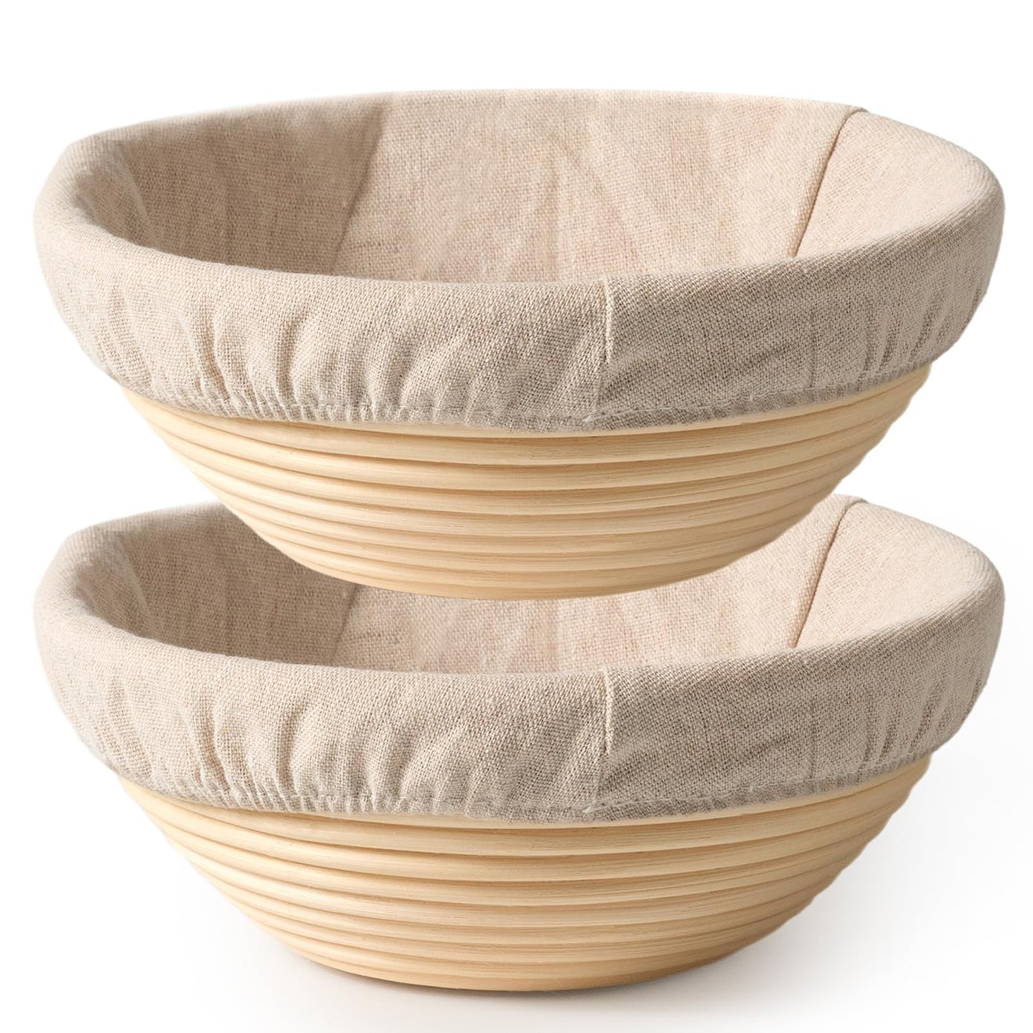 2 Pack Banneton Bread Proofing Baskets for Sourdough, 9 Inch Round Natural Rattan Proofing Basket for Dough Rising, Bread Proofing Bowl Sourdough Bread Baking Supplies for Home Bakers
