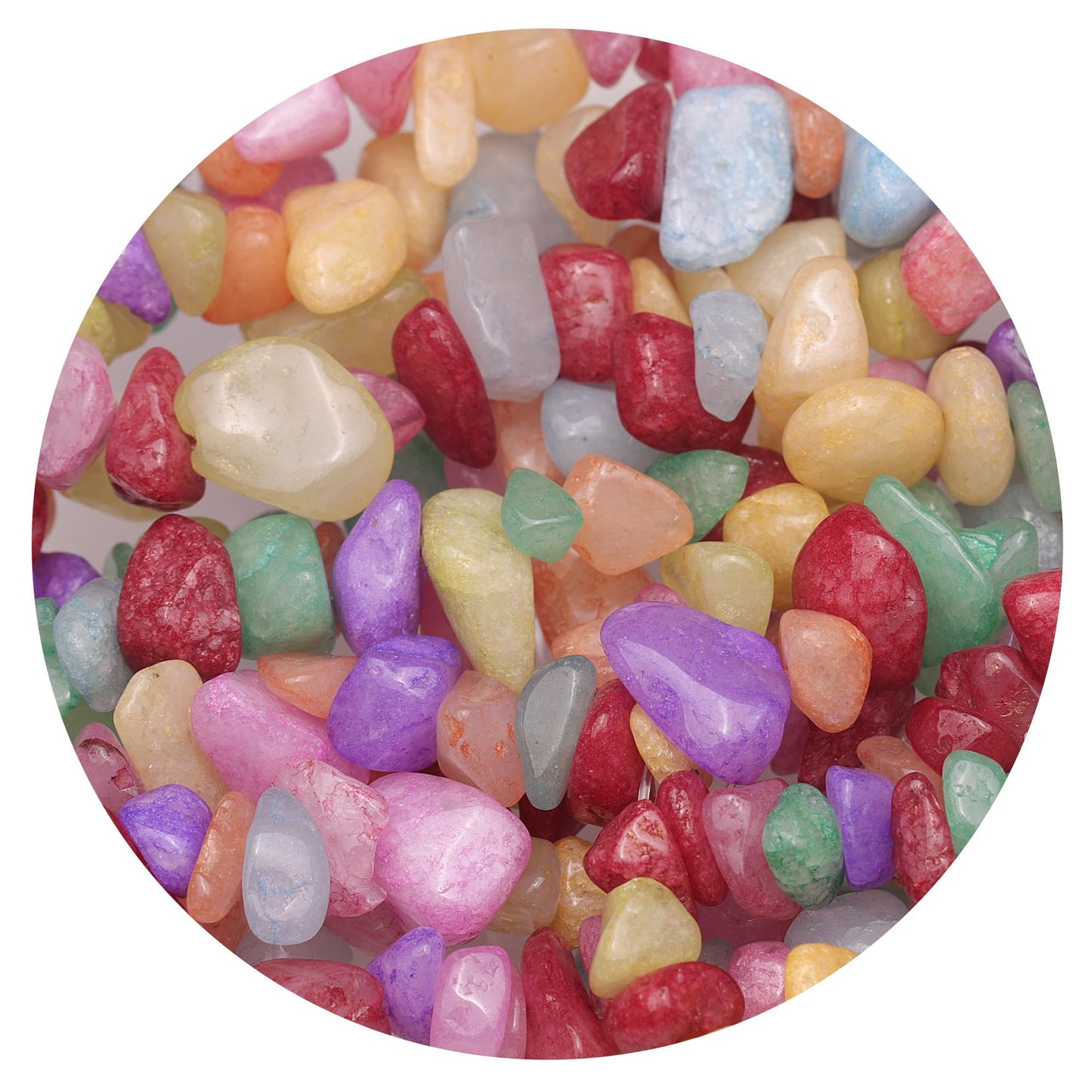 Youngbling Natural Chip Stone Beads 450 Pcs 5-8mm Healing Crystal Irregular Gemstone Drilled Lose Rocks Rainbow Beads Bulk for Bracelet Jewelry Making