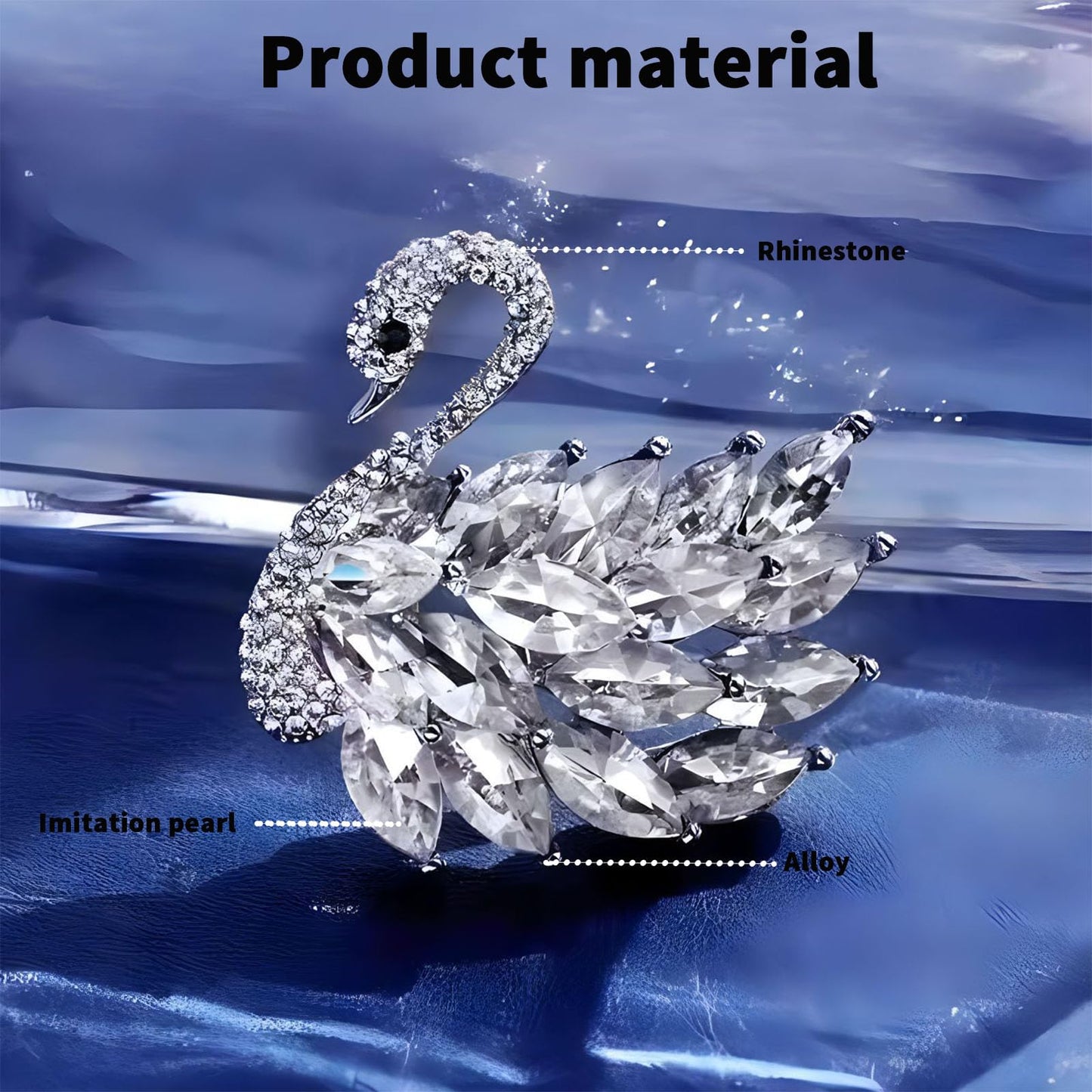 Vbvbip Elegant Crystal Swan Brooch for Women, Vintage Rhinestone Bird Brooches for Coats, Dresses, Wedding, Gift Idea, Exquisite Pearl & Crystal Brooch Pins