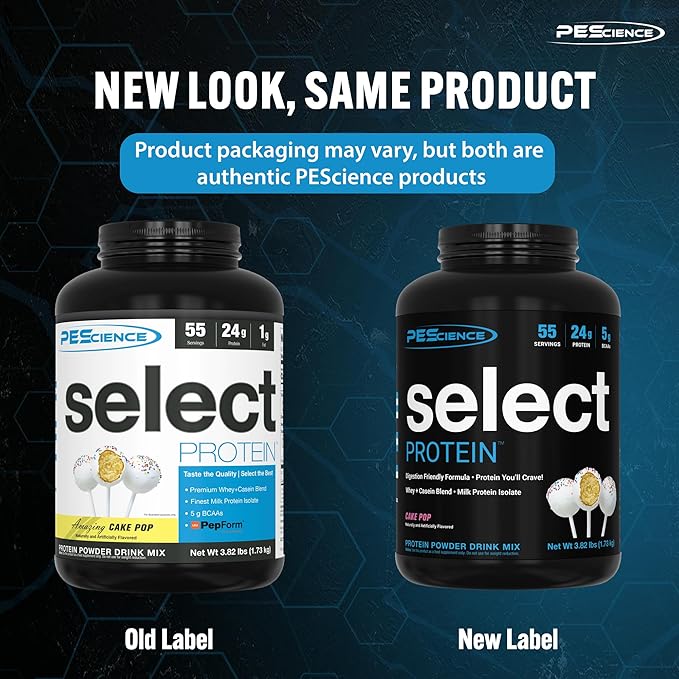 PEScience Select Low Carb Protein Powder, Cake Pop, 55 Serving, Whey and Casein Blend, Keto Friendly, Gluten Free, Best Tasting, Clean Isolate for Women and Men
