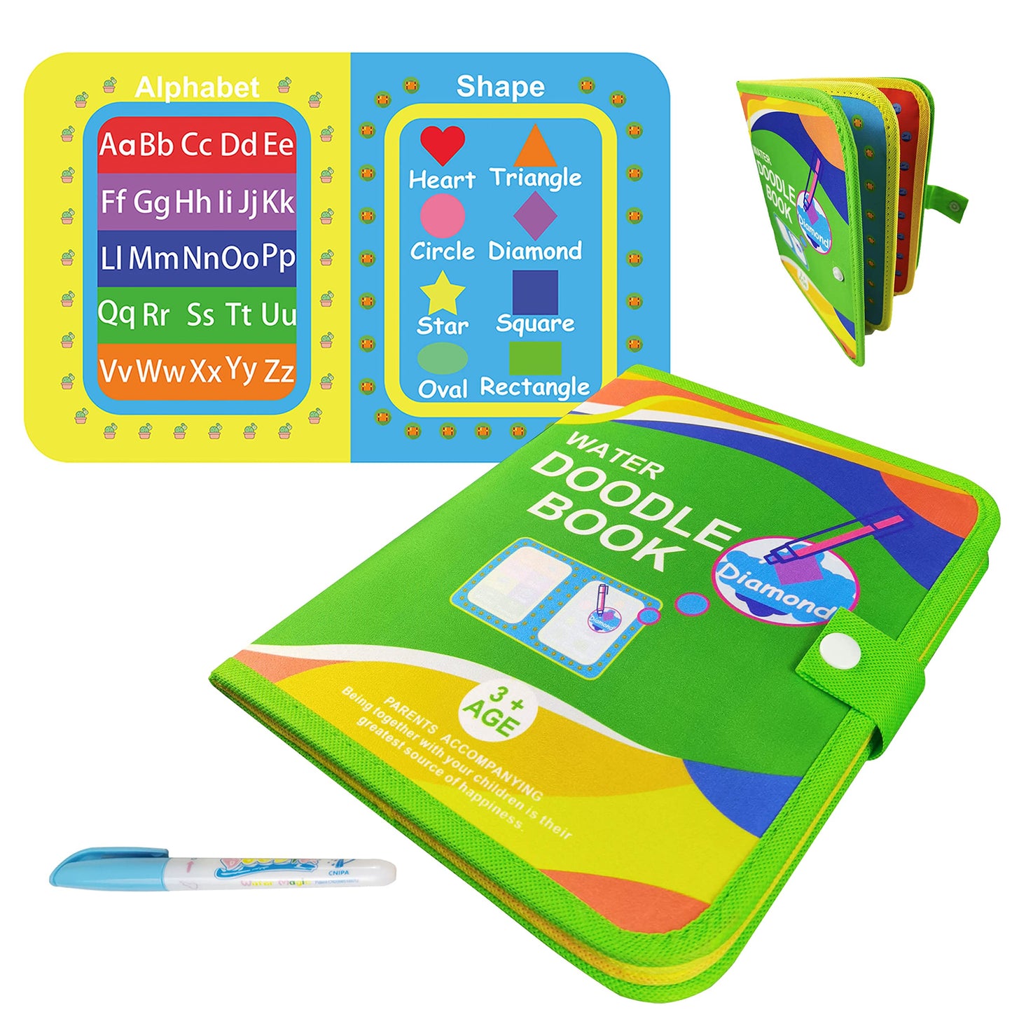 LISKTO Water Doodle Mat Book: Magical Early Childhood Education Toy, Perfect for Travel, Great Gift for Kids
