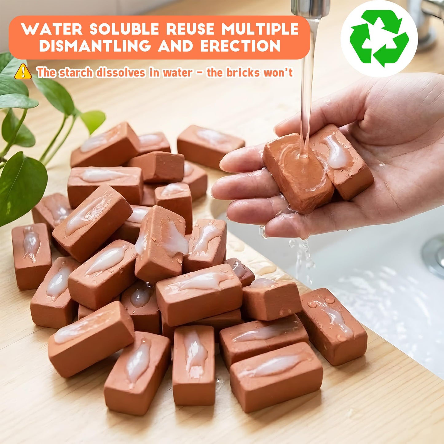 ROHSCE Brick and Mortar Construction Set, DIY Building Blocks for Kids Ages 6+, STEM Construction Kit, Versatile Creative Play, Great Birthday Gift