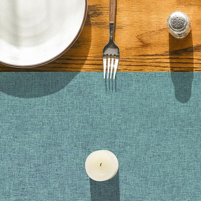 Artoid Mode Turquoise Aqua Table Runner, Seasonal Summer Washable Kitchen Dining Table Decoration for Home Party Decor 13x60 Inch