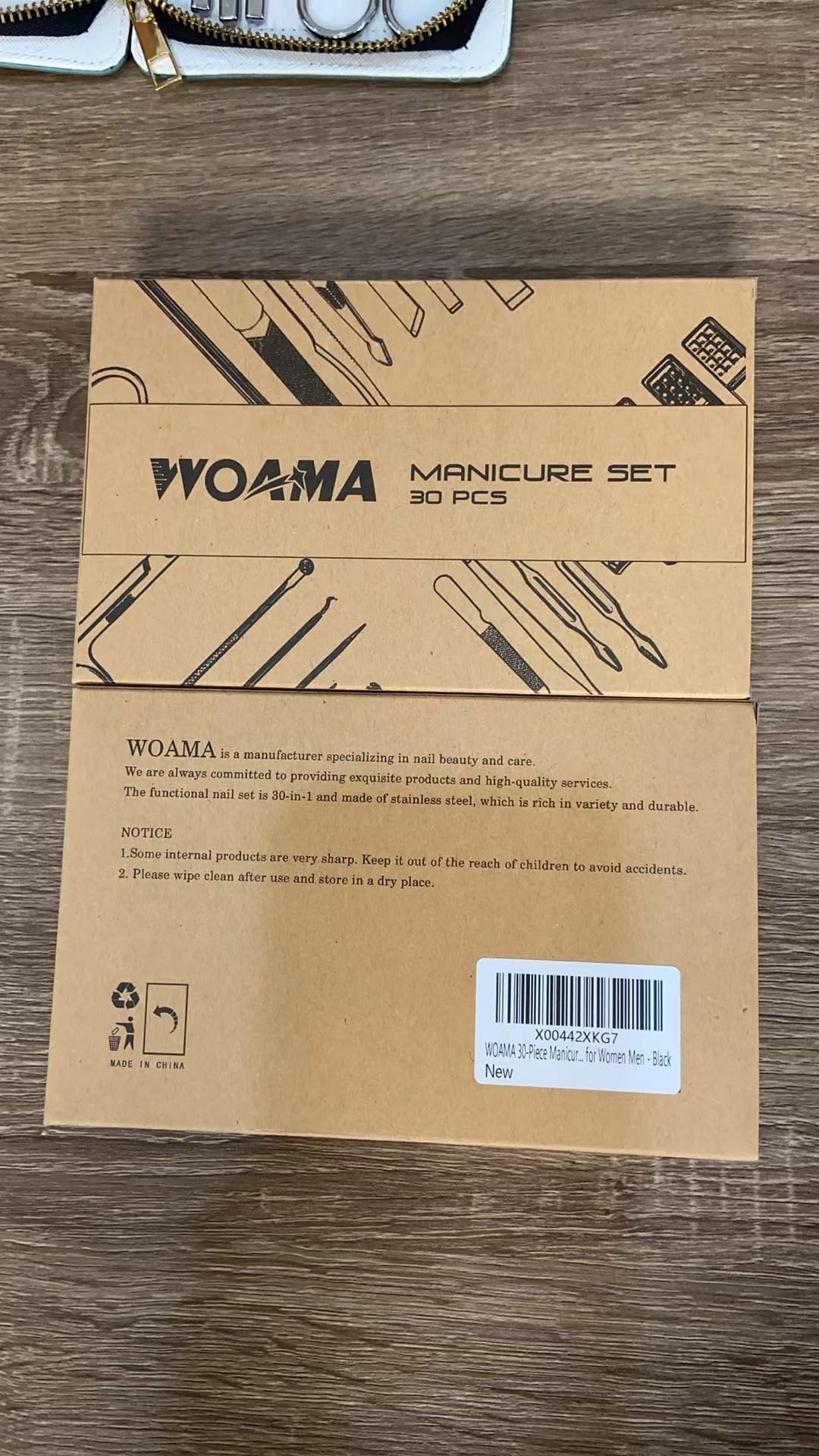 WOAMA 30-Piece Manicure Set Pedicure Kit Professional Nail Clipper Set Stainless Steel Manicure Kit Nail Kit for Women Men - Black