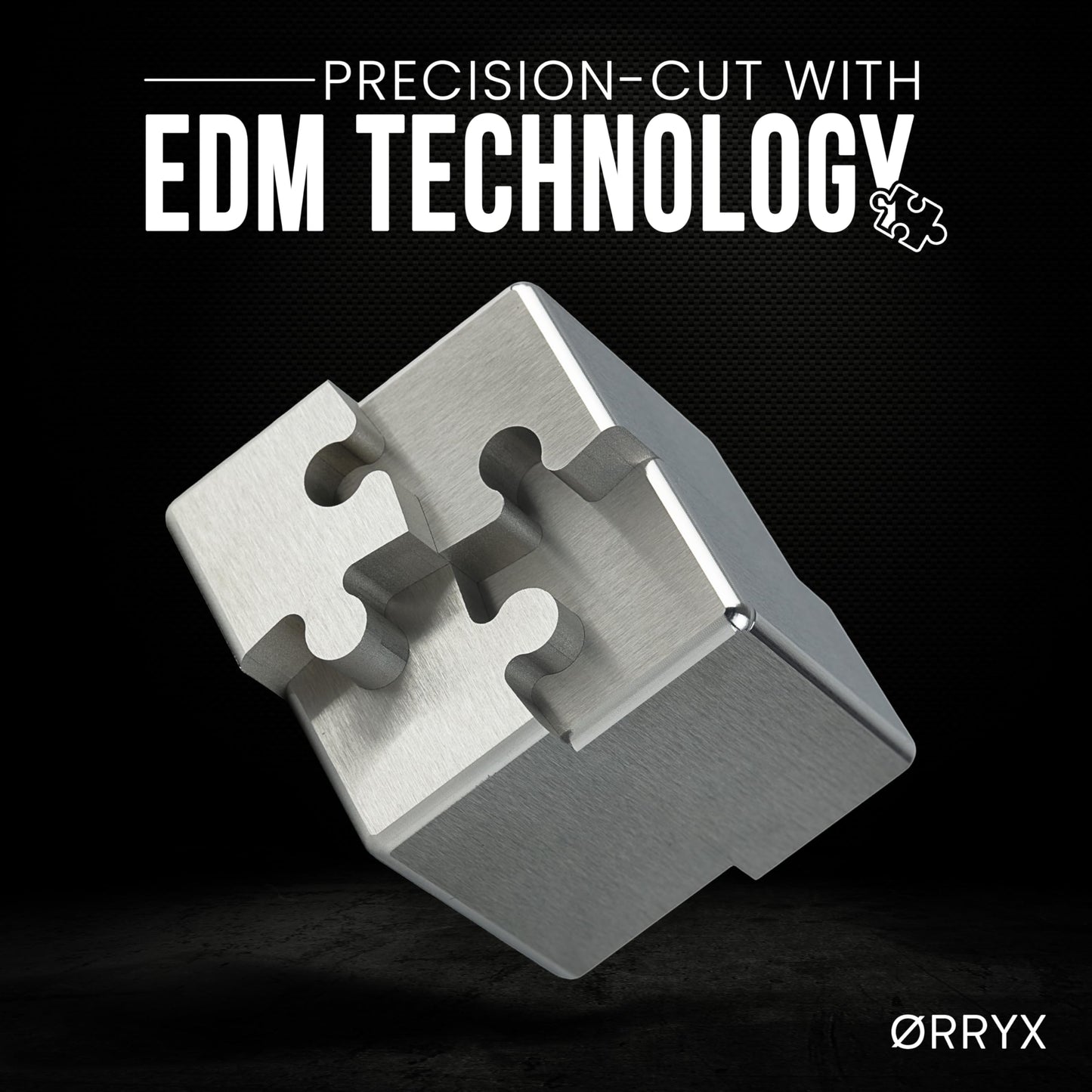 ØRRYX 1.5" Precision Metal Fidget Cube – Zero Tolerance Wire EDM Machined 303 Stainless Steel Puzzle, CNC Solid Build, Smooth Edges, Includes Microfiber Cloth, Desk Accessory & Stress Relief Gift